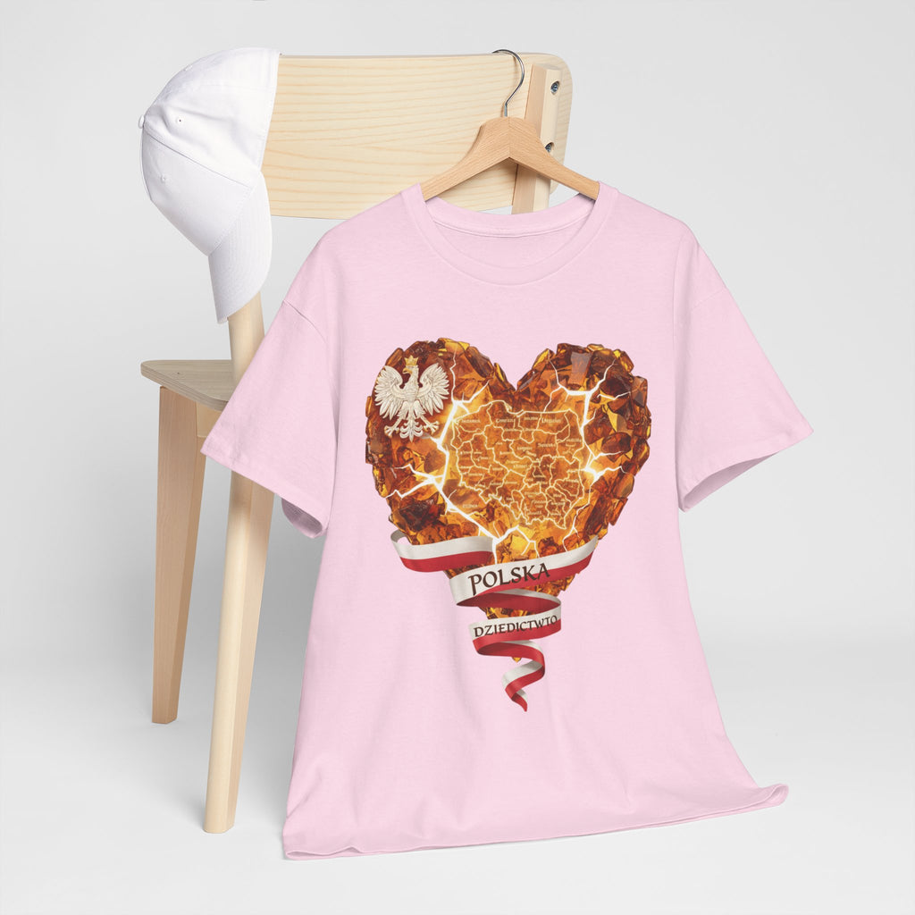 Polish Pride Heart Flame Tee | Polska Heritage T-Shirt