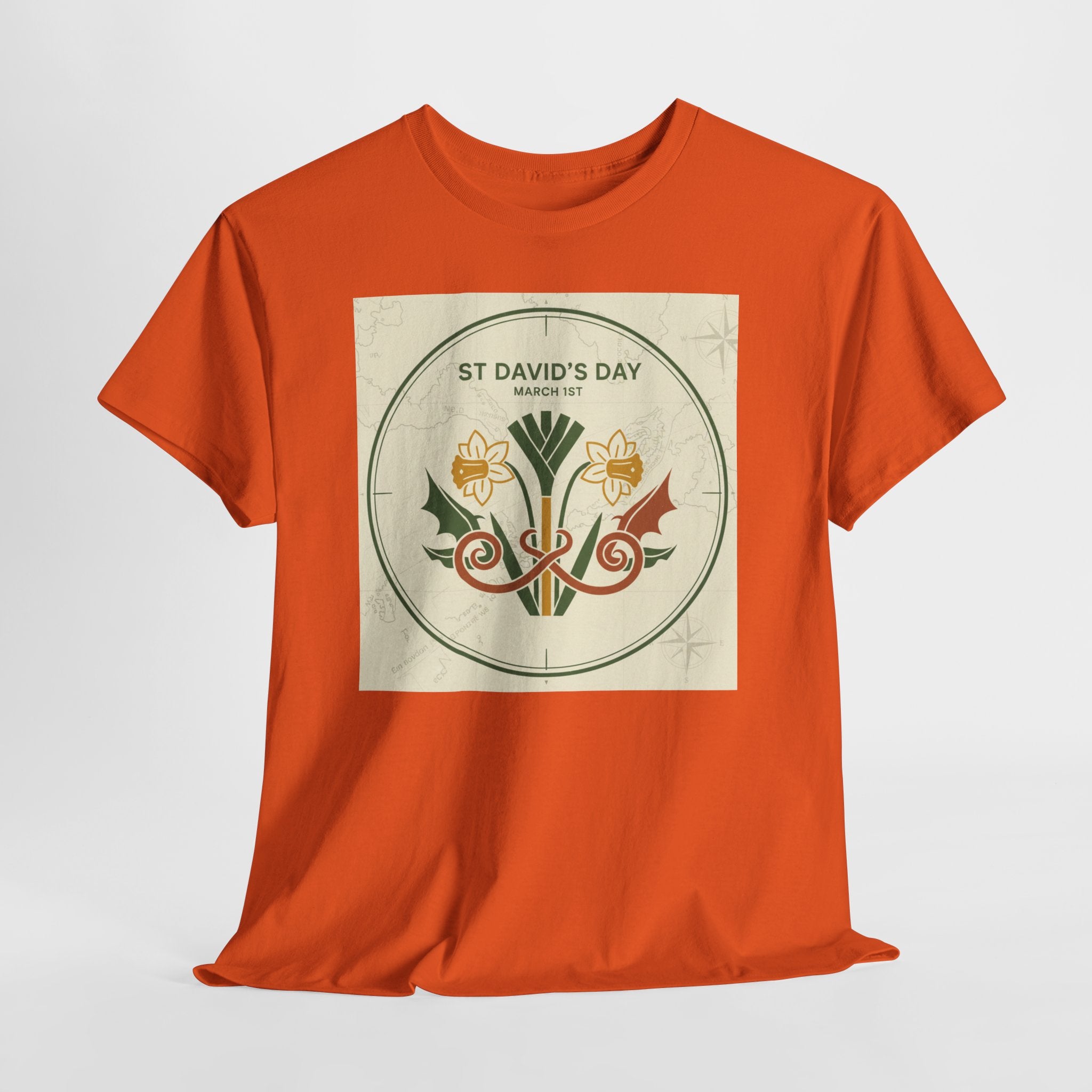 St. David's Day Floral Tee — Welsh Daffodil & Leek Celebration Shirt
