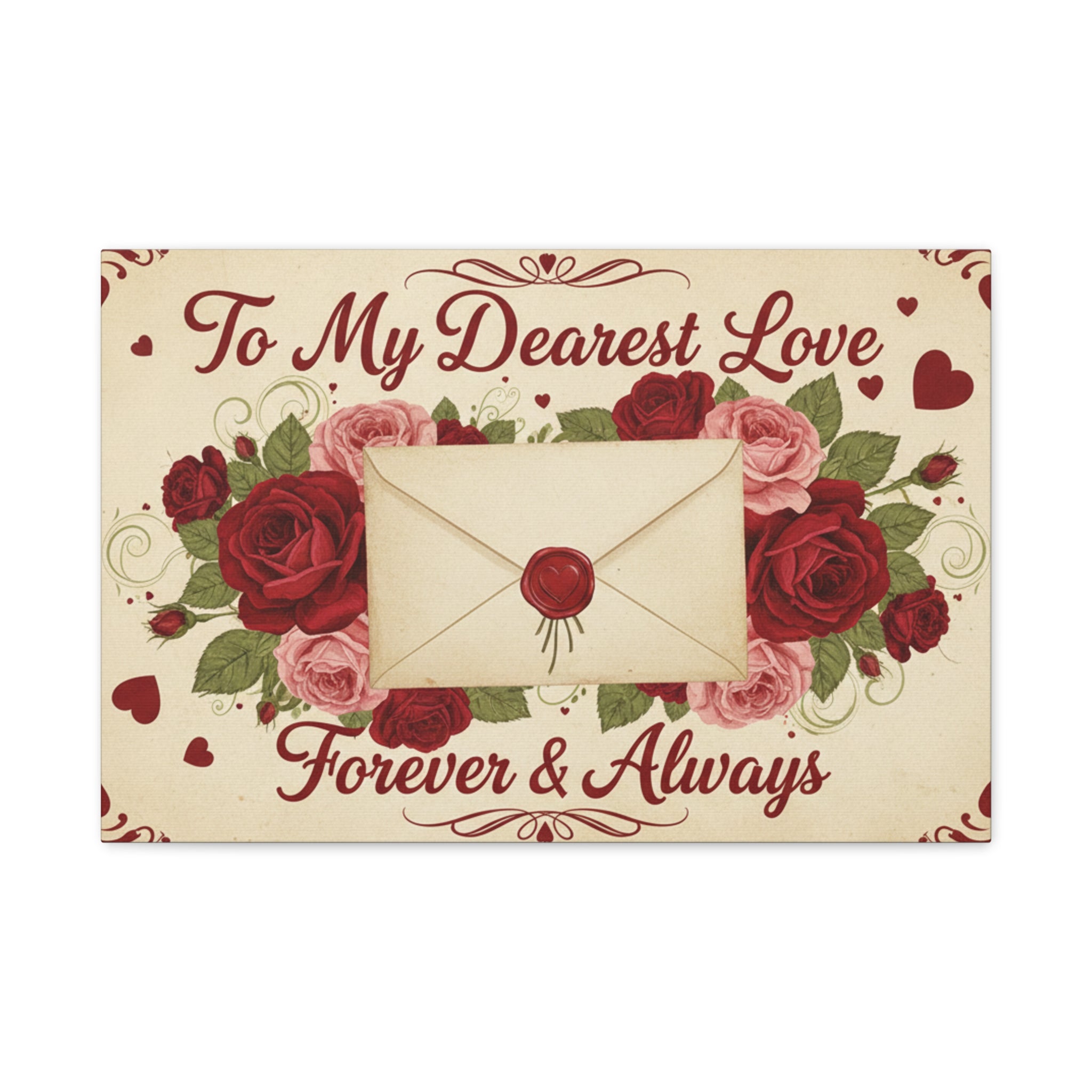 Romantic Wall Art Canvas – "To My Dearest Love, Forever & Always"