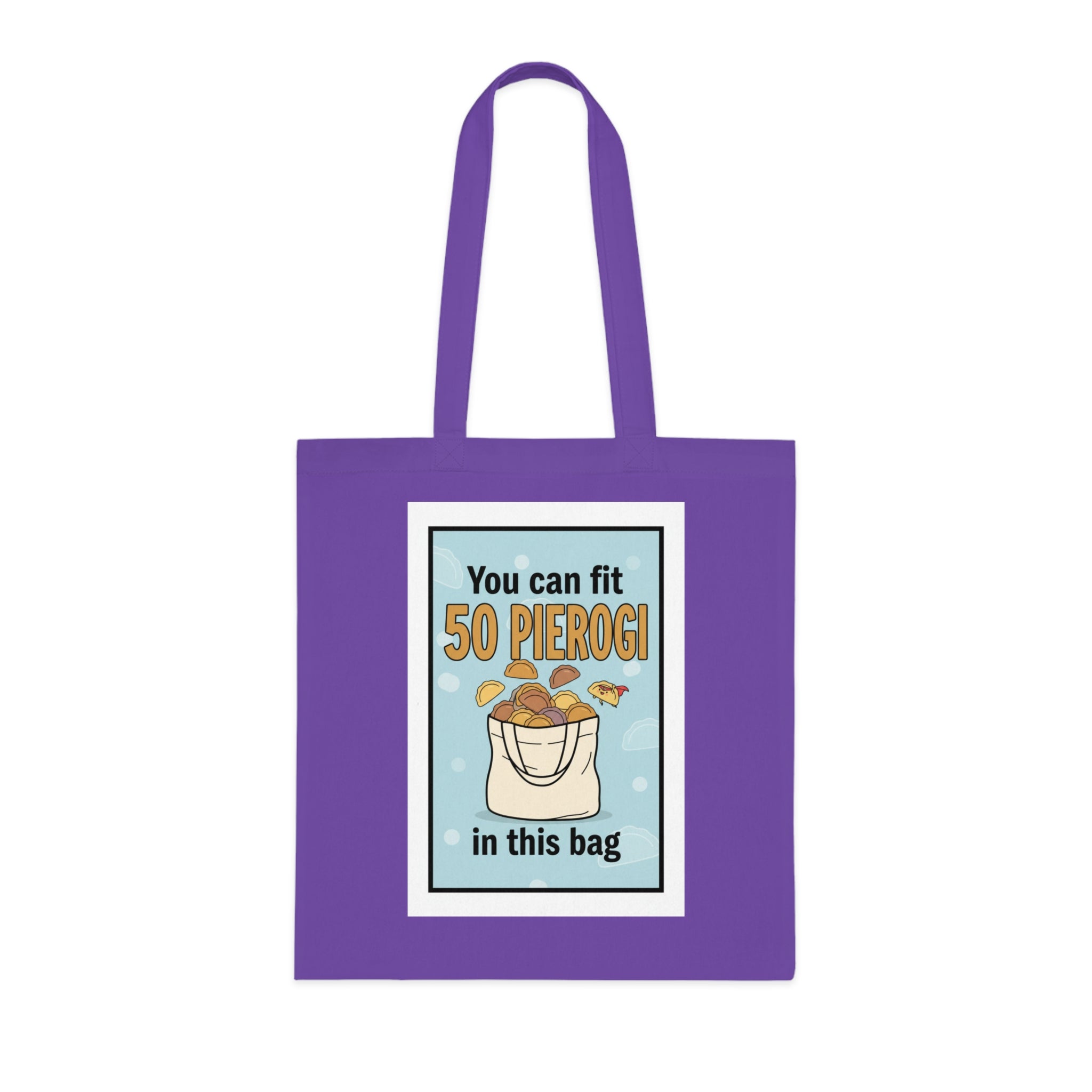 Funny 'You Can Fit 50 Pierogi in This Bag' Cotton Tote — Polish Food Lover Grocery Bag