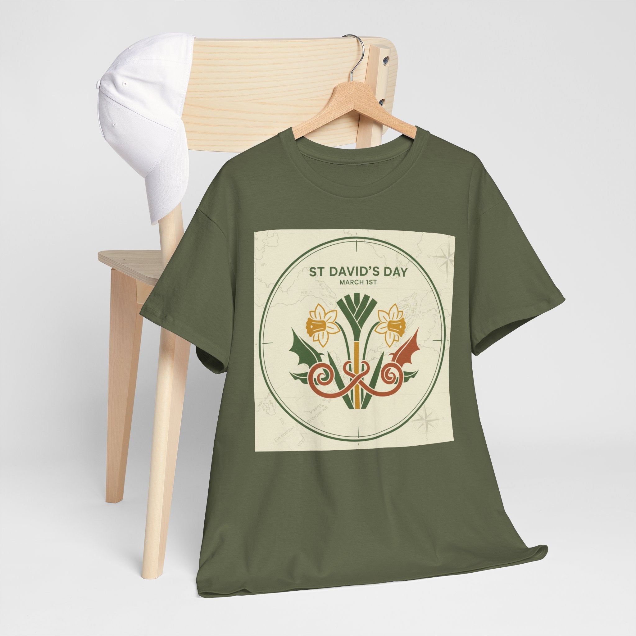 St. David's Day Floral Tee — Welsh Daffodil & Leek Celebration Shirt