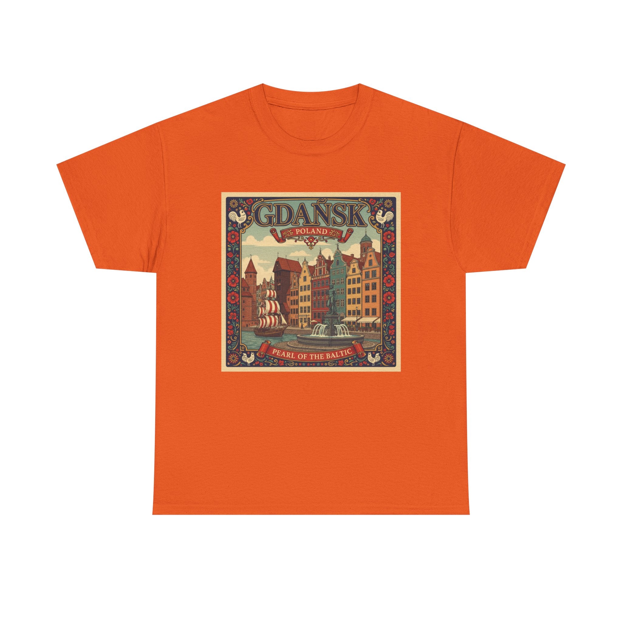 Gdańsk Vintage Travel Tee – Polish Harbor Retro Poster T‑Shirt