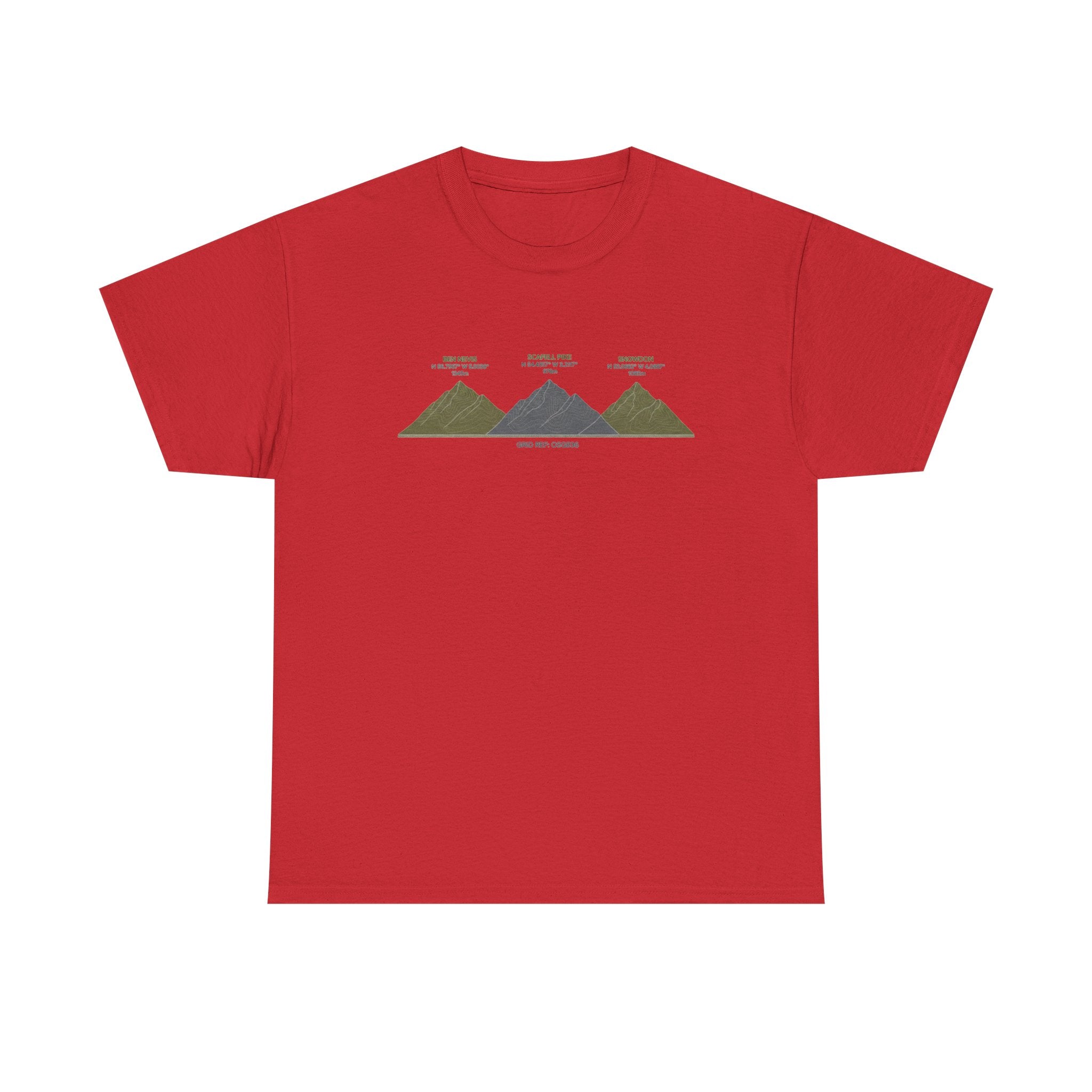 Three Peaks Challenge Graphic T-Shirt — Retro UK Mountain Hiking Tee
