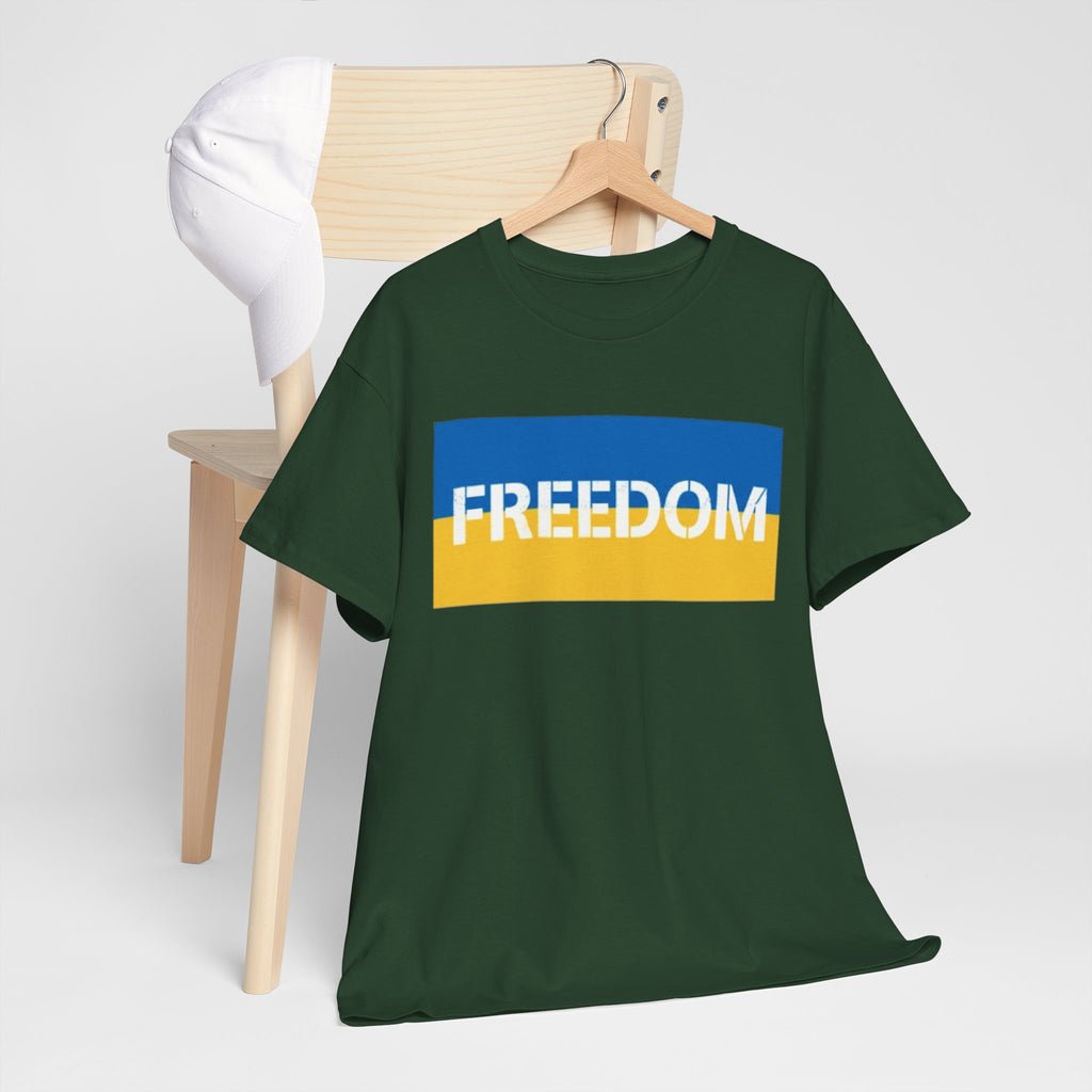 Freedom Flag T‑Shirt — Blue & Yellow Freedom Graphic Tee