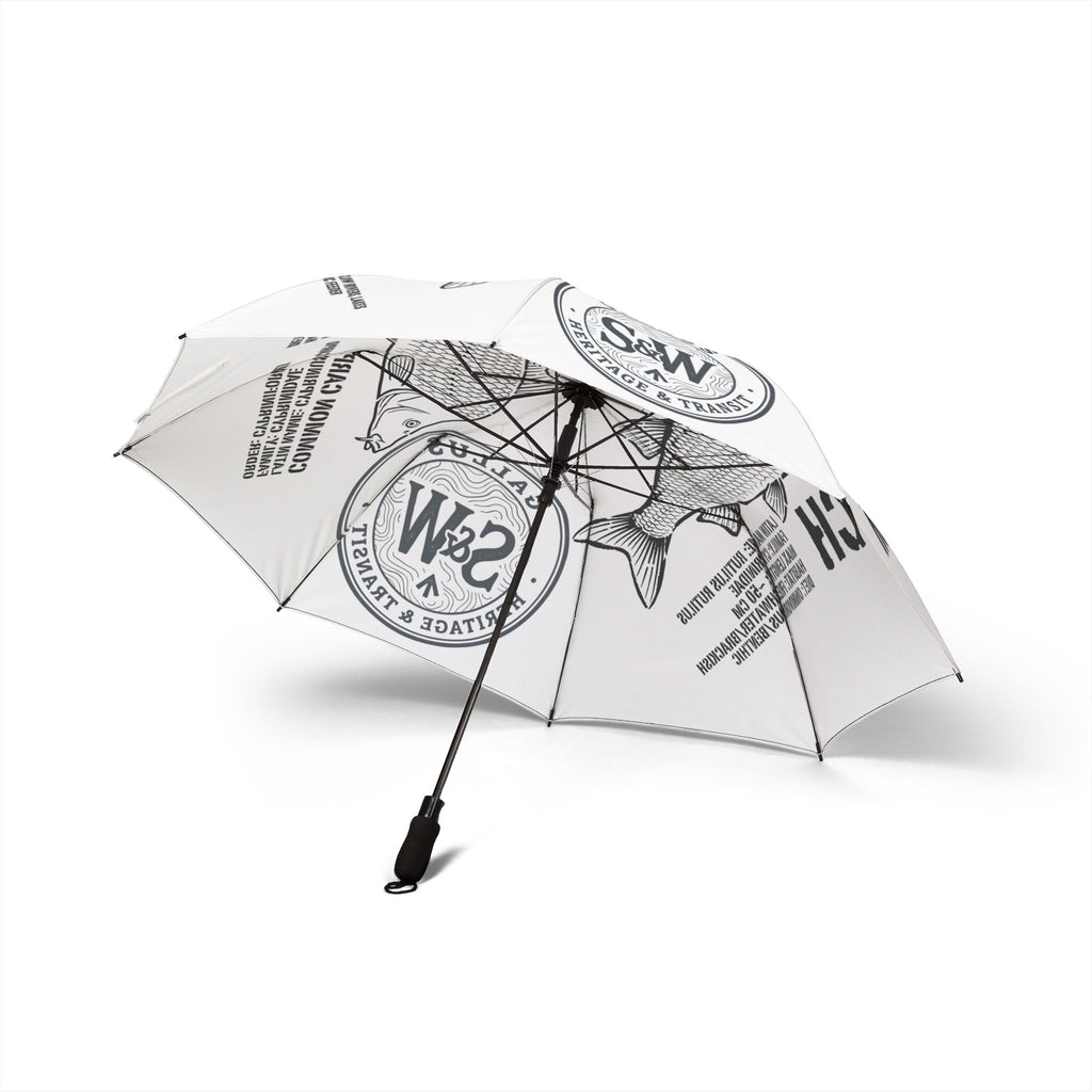 Roach Fish Foldable Umbrella — Compact Semi-Automatic Rain Umbrella with Vintage Angling Print