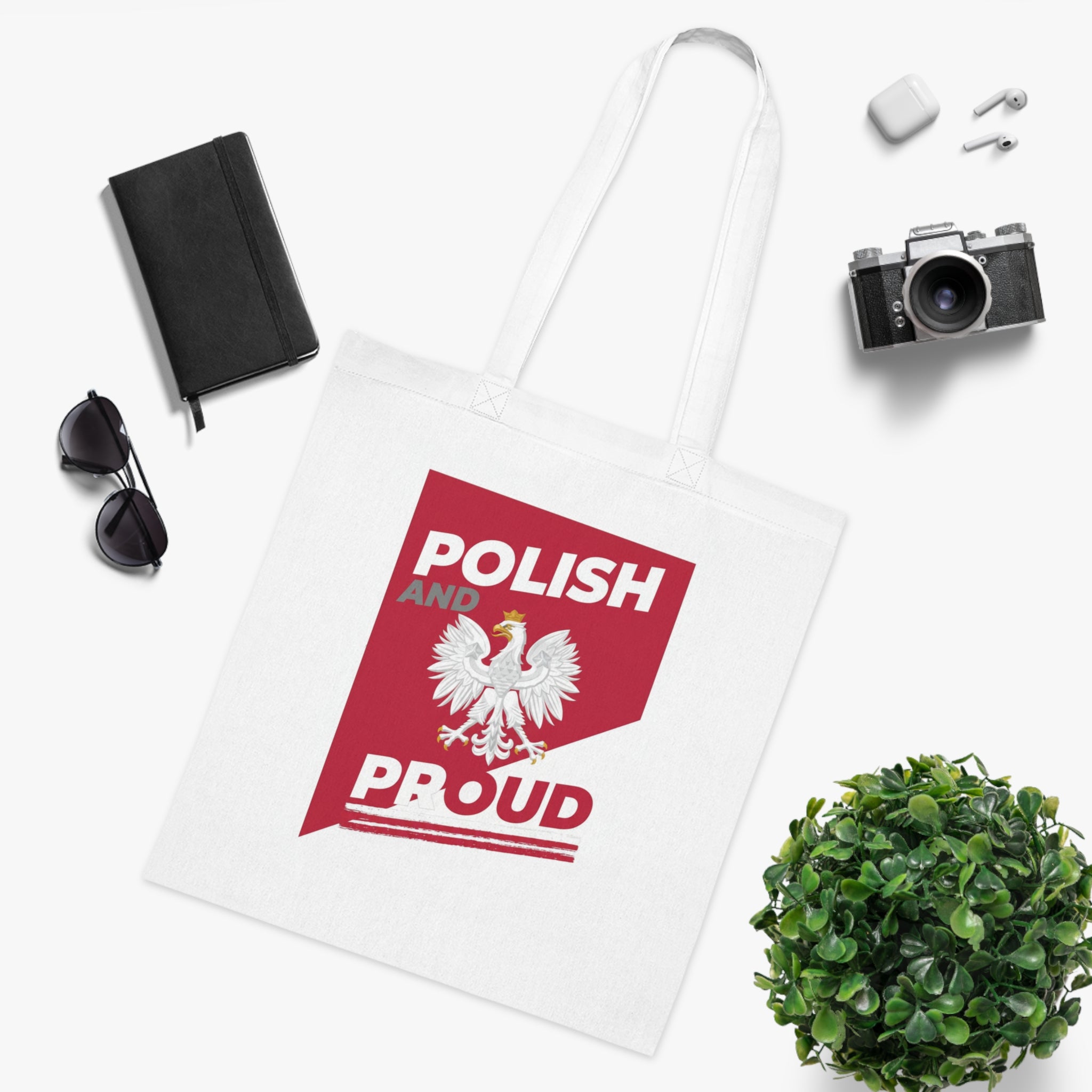 Polish and Proud Cotton Tote Bag — Polish Eagle Patriotic Grocery Shopper