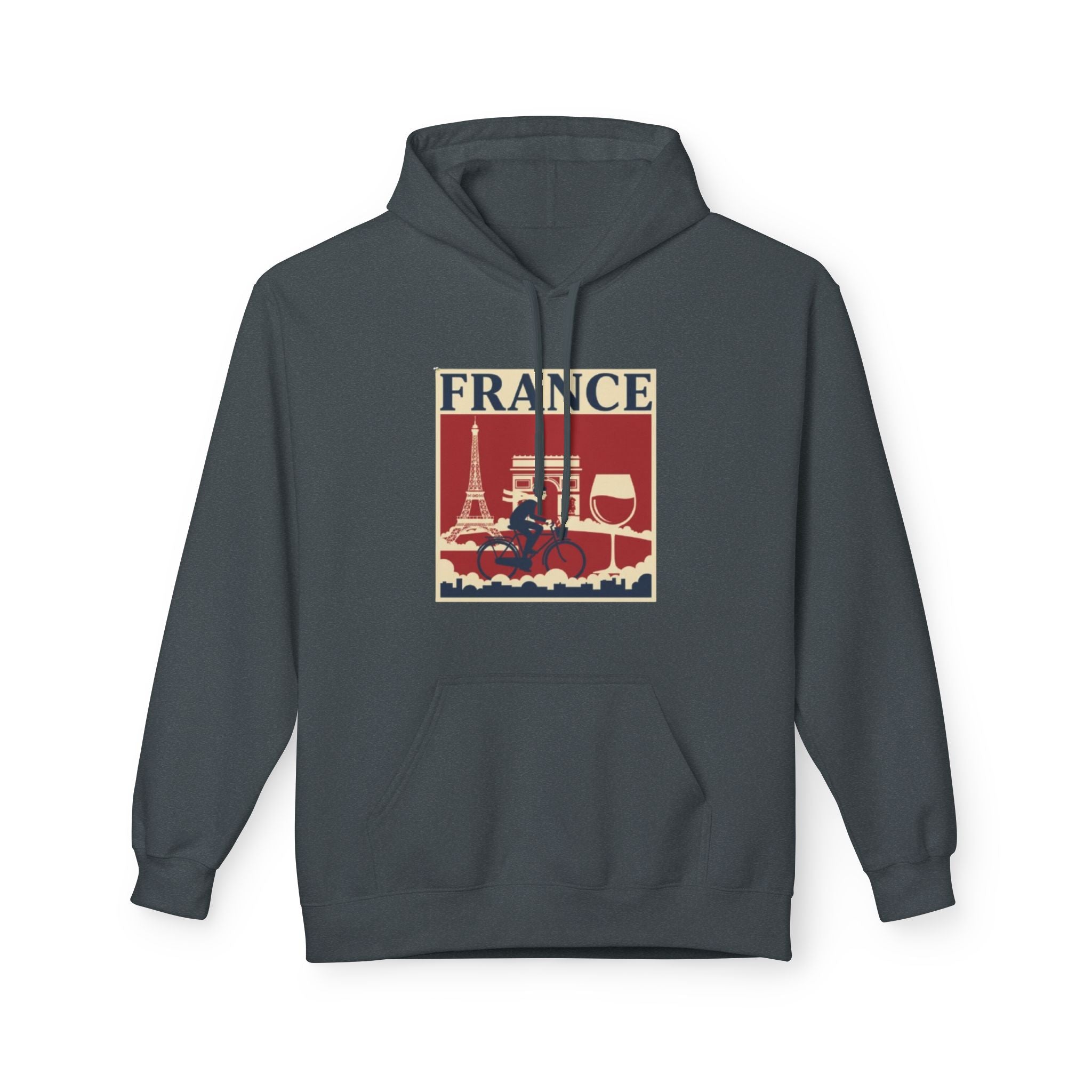 France Retro Travel Hoodie — Eiffel Tower Wine Vintage Paris Sweatshirt