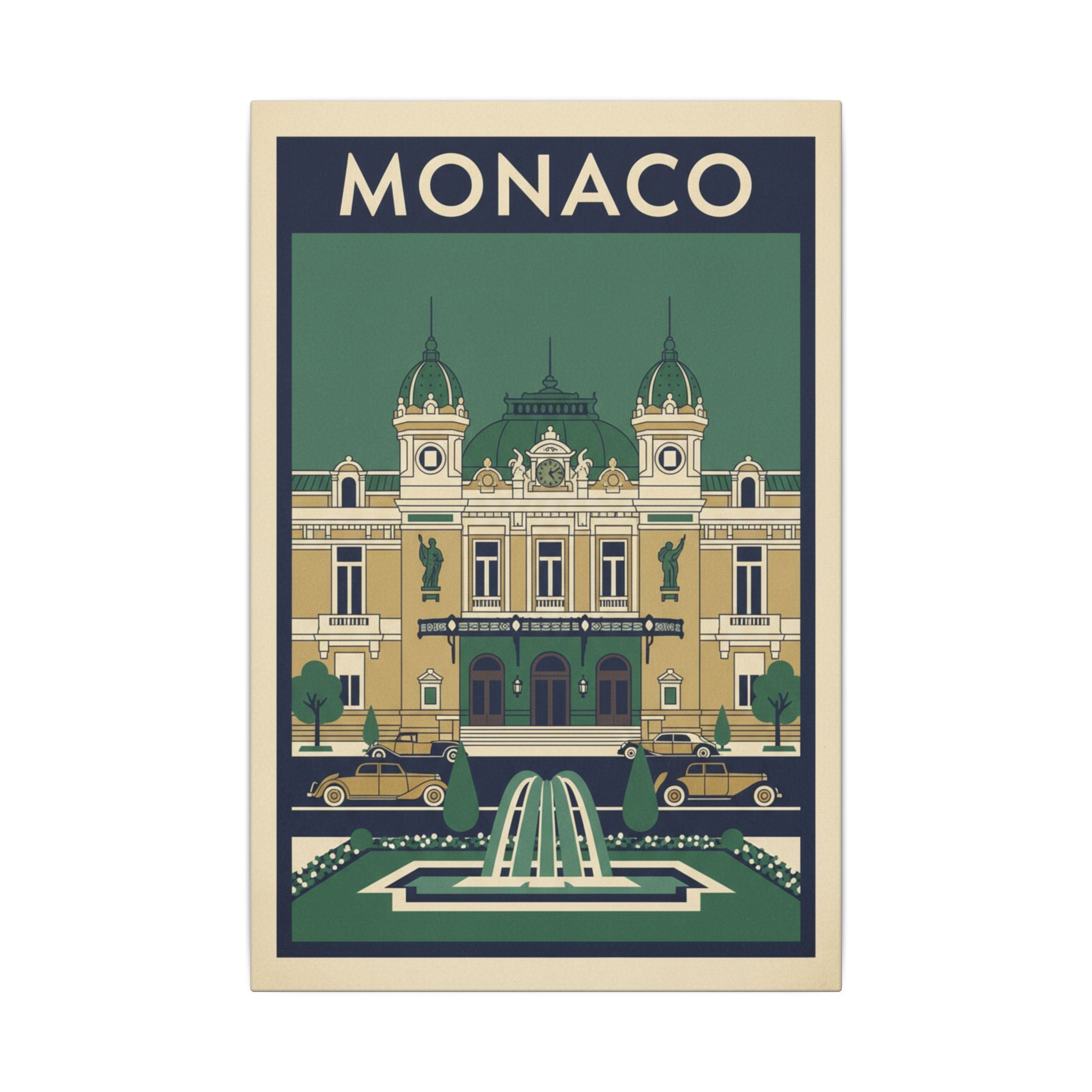 Monaco Vintage Travel Poster Canvas