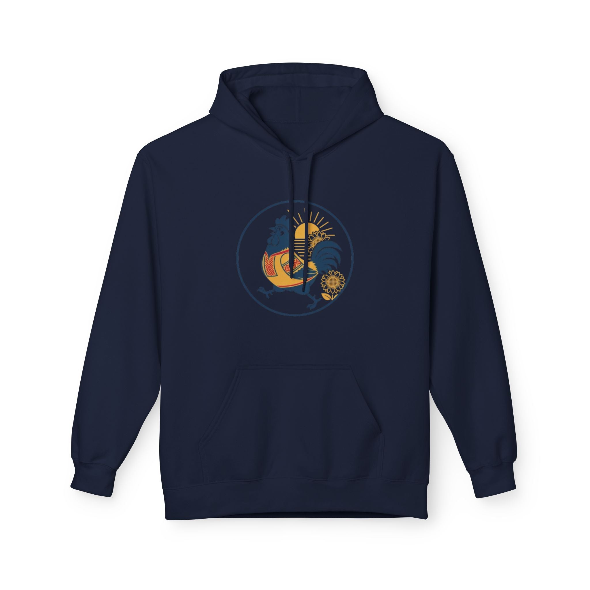 Rooster Circle Graphic Hoodie — Vintage Farmhouse Rooster Pullover