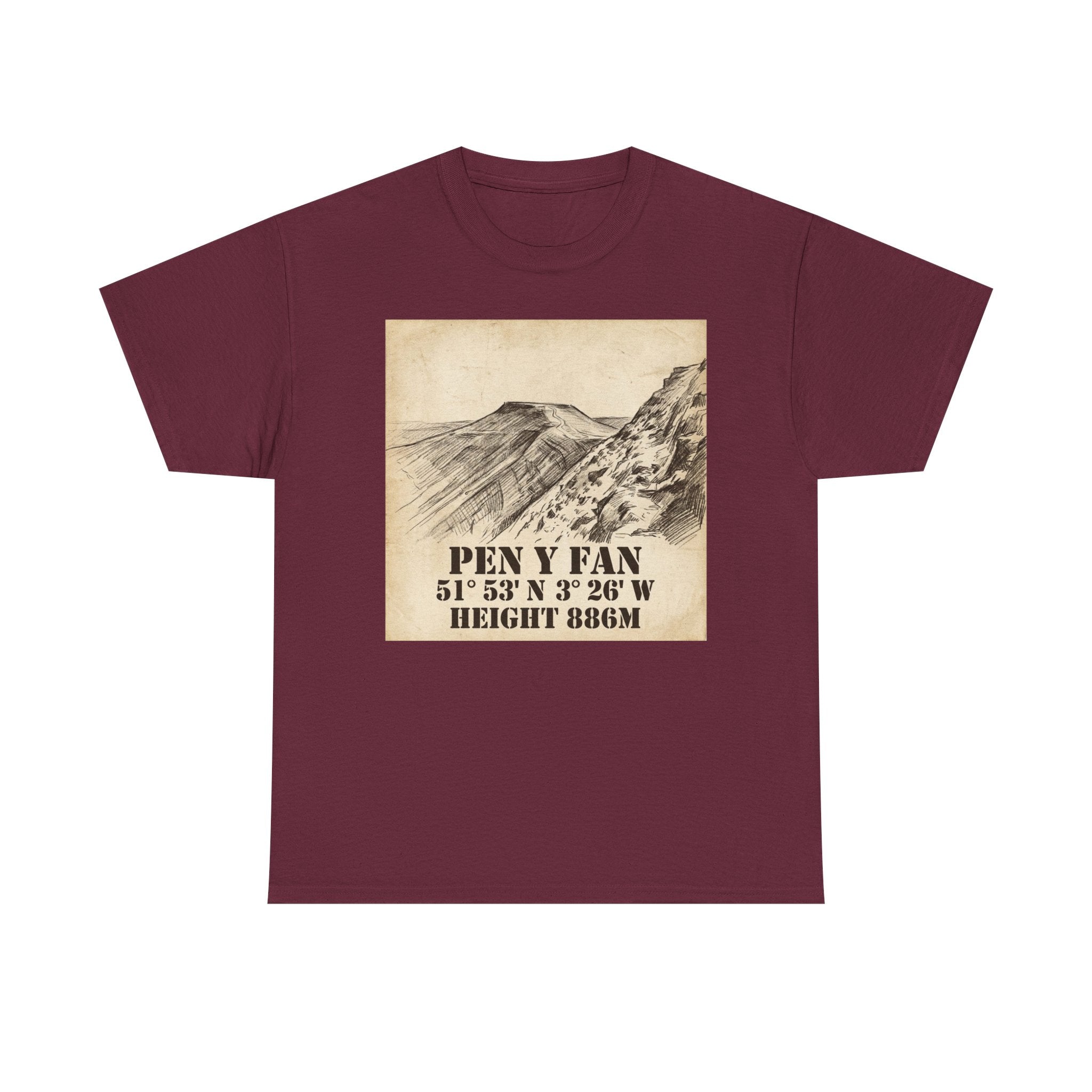 Pen y Fan T-Shirt - Brecon Beacons Vintage Coordinates & Elevation