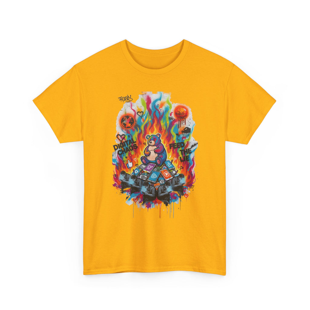 Colourful Cat Bonfire Graphic Tee