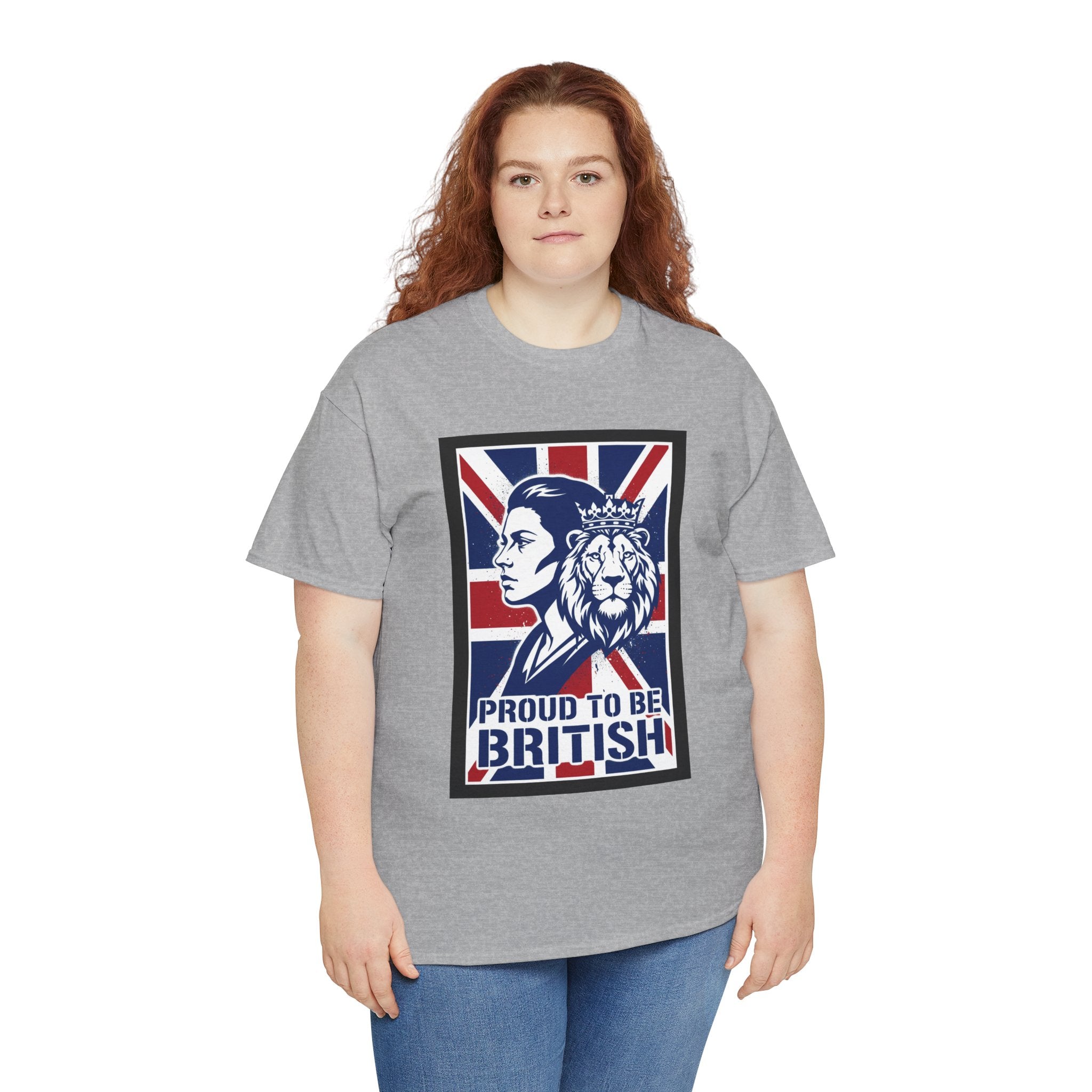 Proud to Be British T-Shirt – Union Jack Lion Graphic Tee