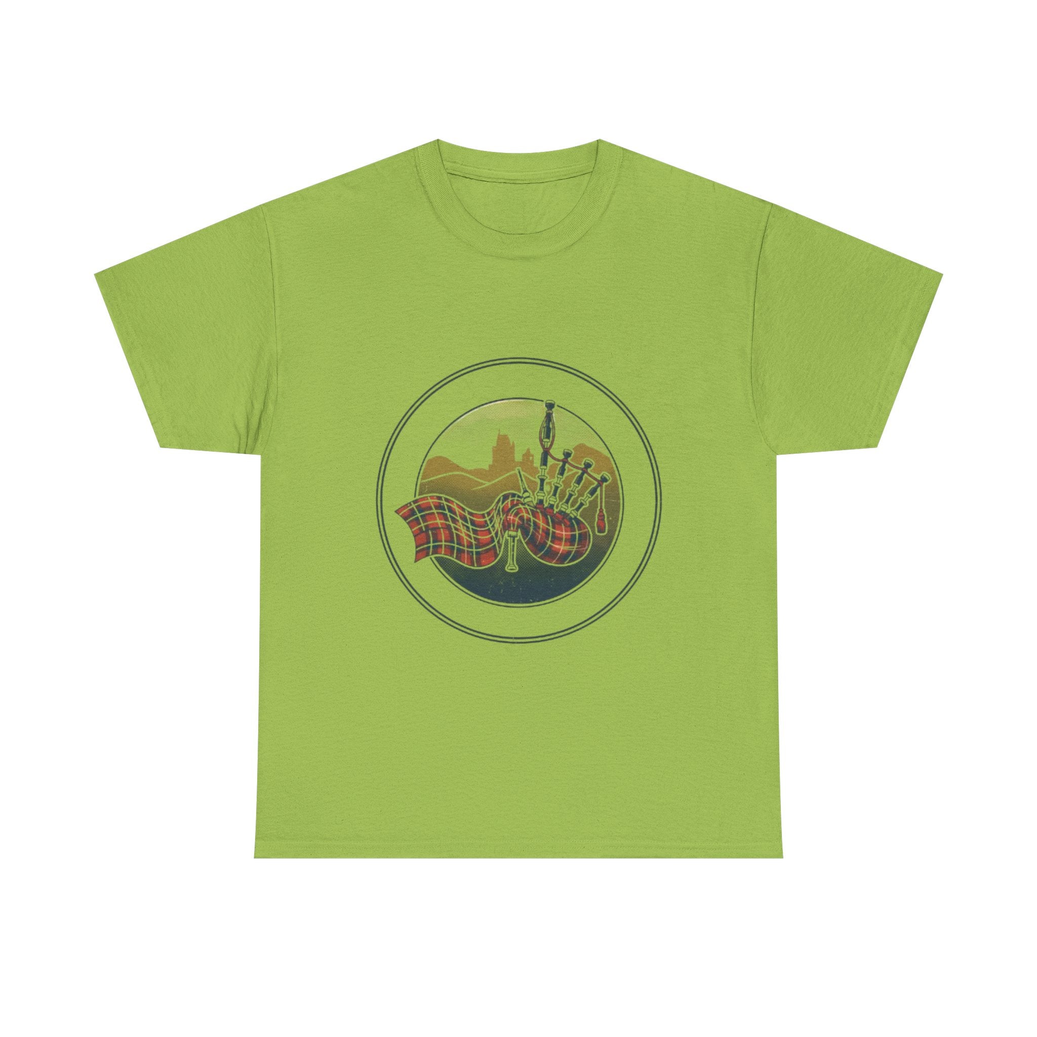 Retro Scottish Tartan & Highland Pipe Band Tee