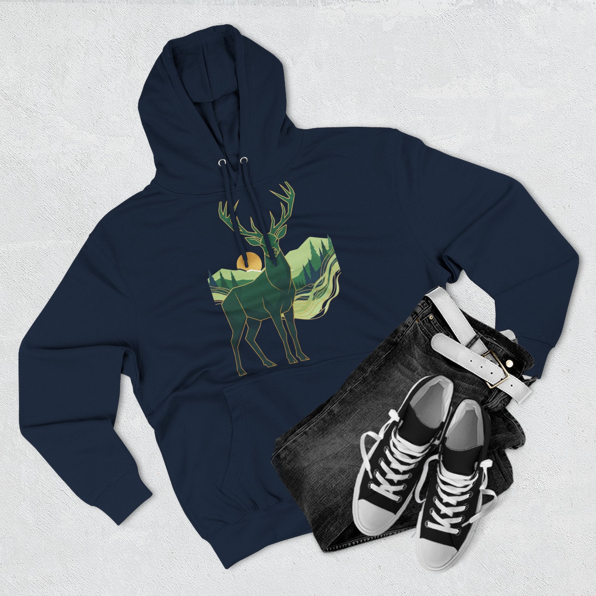 Highland Stag Heritage Hoodie — British Countryside Graphic