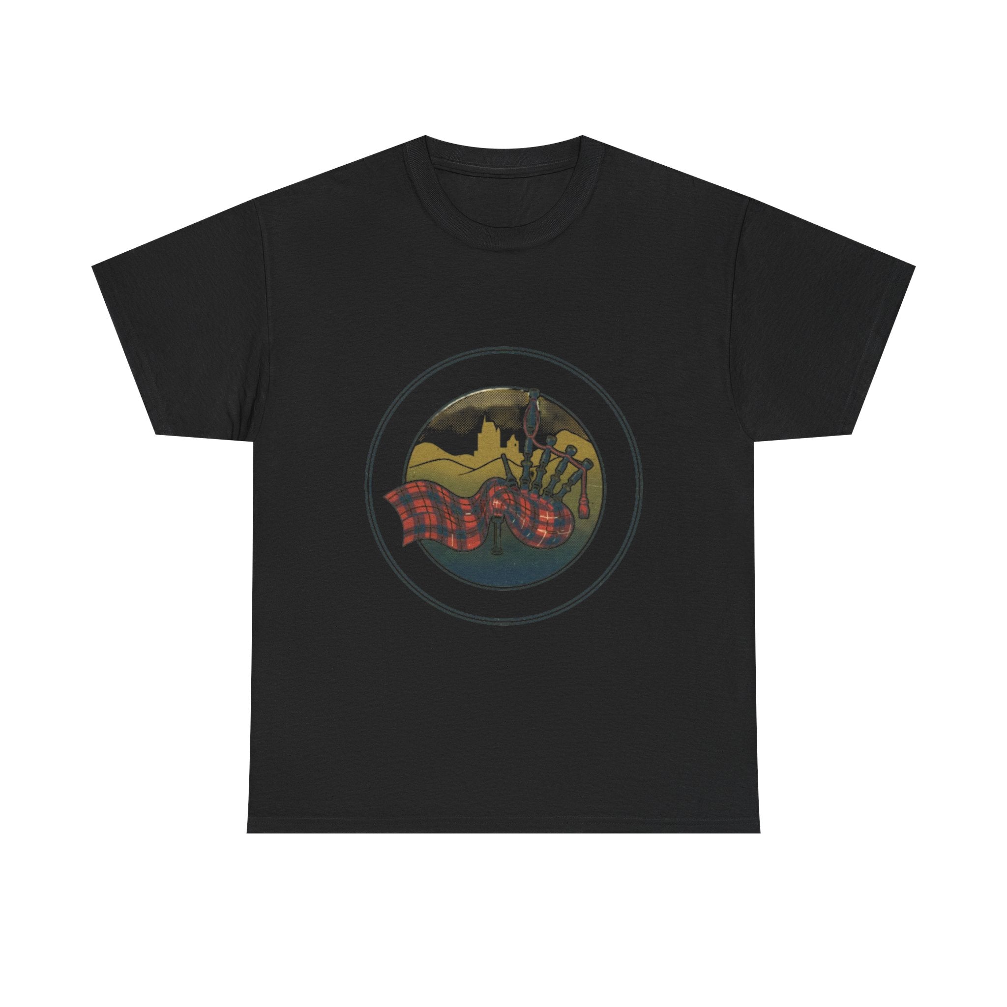 Retro Scottish Tartan & Highland Pipe Band Tee