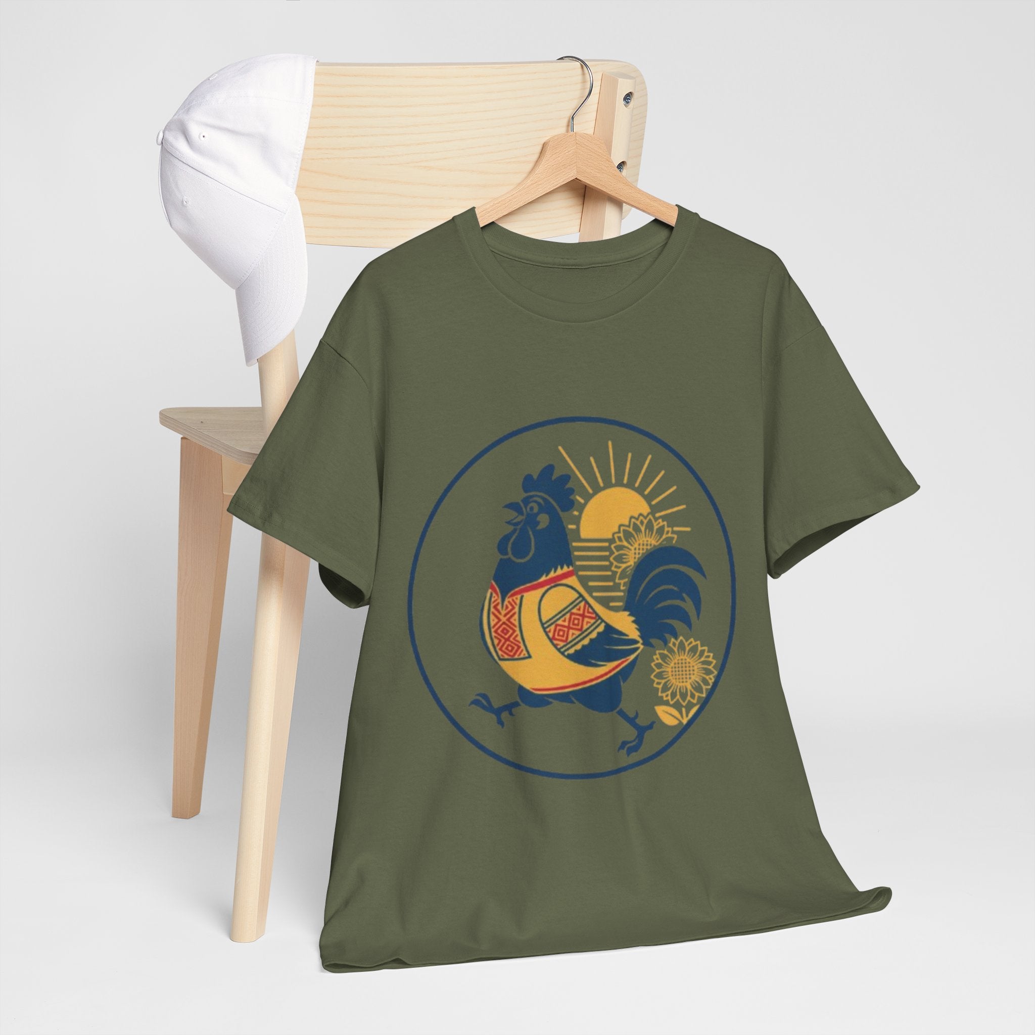 Rooster Sunburst Graphic Tee — Vintage Farmhouse Rooster T-Shirt