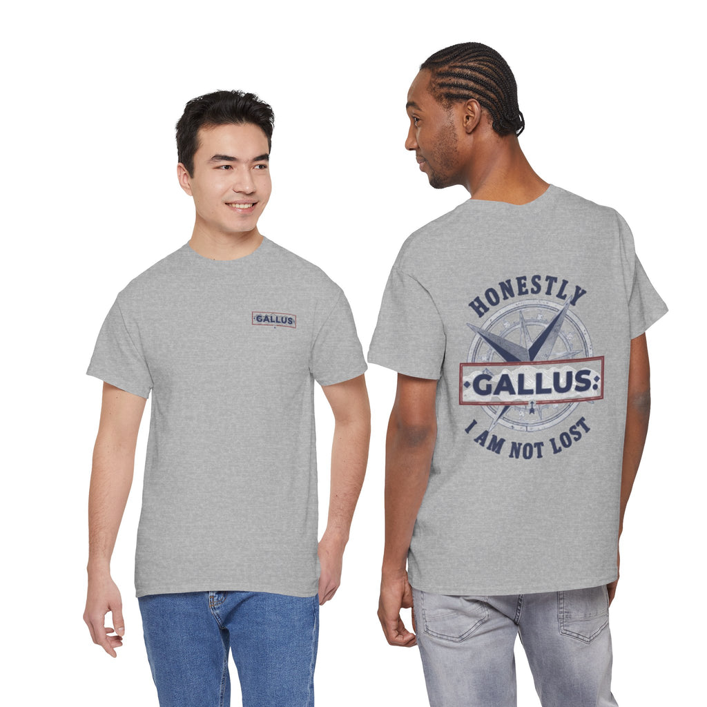 T‑Shirt — 'Honestly I Am Not Lost' Compass Graphic Tee (Gallus)