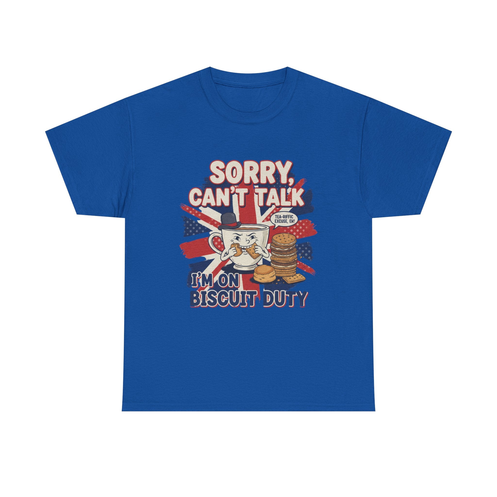 Biscuit Duty T‑Shirt - "Sorry Can't Talk, I'm On Biscuit Duty" British Tea & Biscuit Graphic Tee