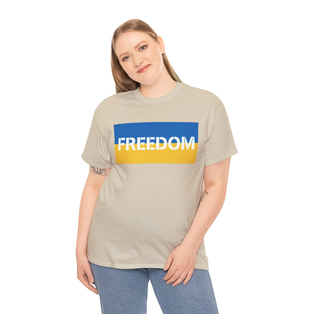 Freedom Flag T‑Shirt — Blue & Yellow Freedom Graphic Tee