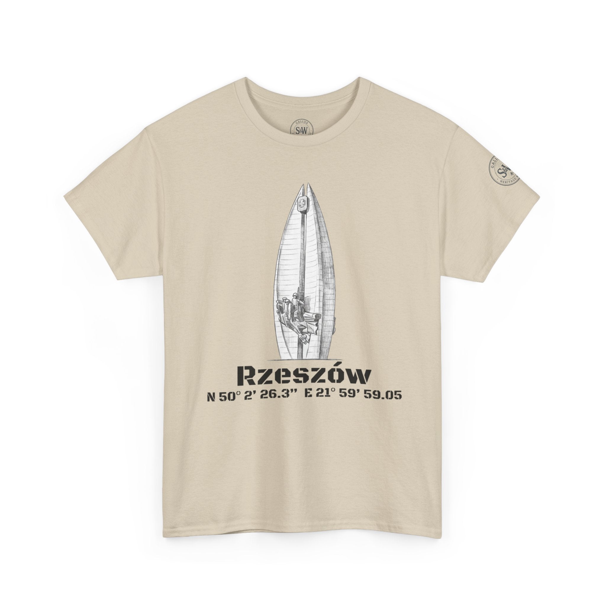 Rzeszów Coordinates T‑Shirt — City Landmark  Sketch Tee