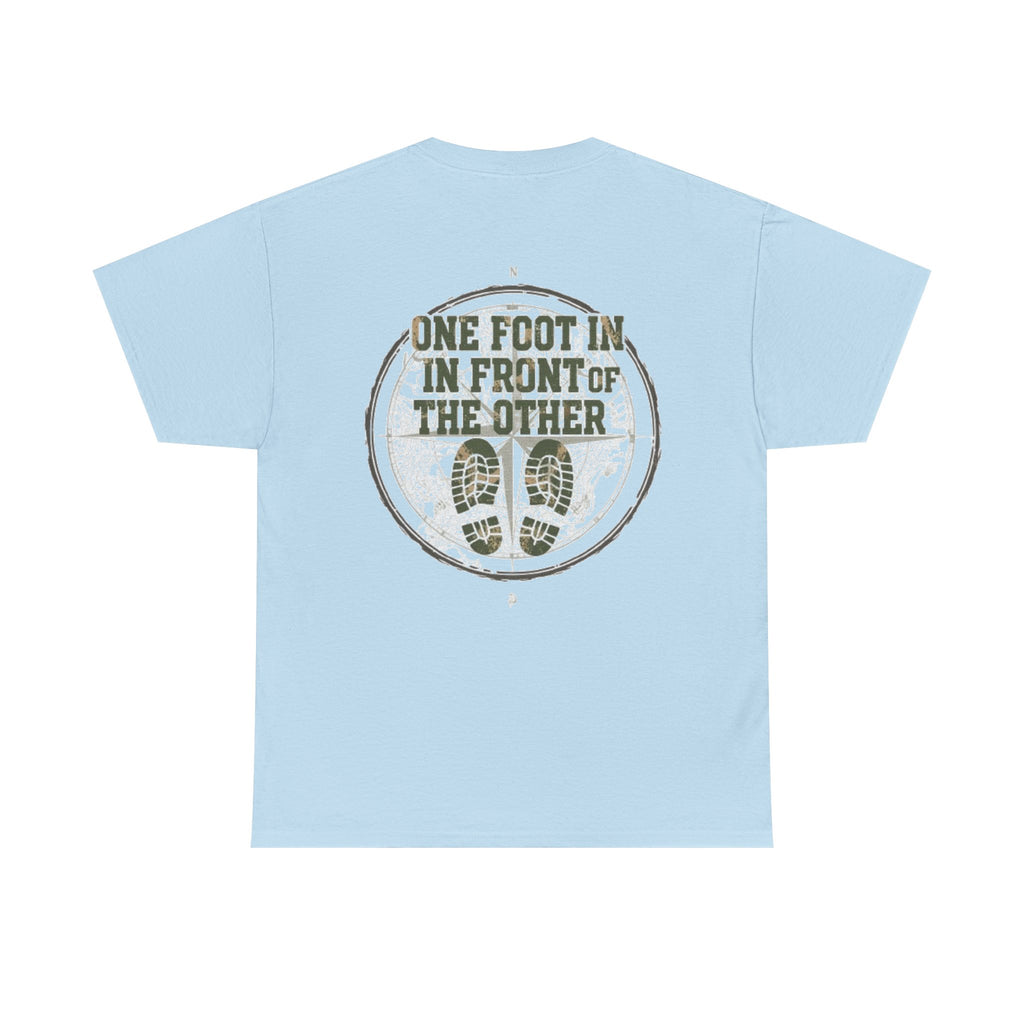 Gallus Inspirational Tee — “One Foot In Front Of The Other” Casual Graphic T-Shirt