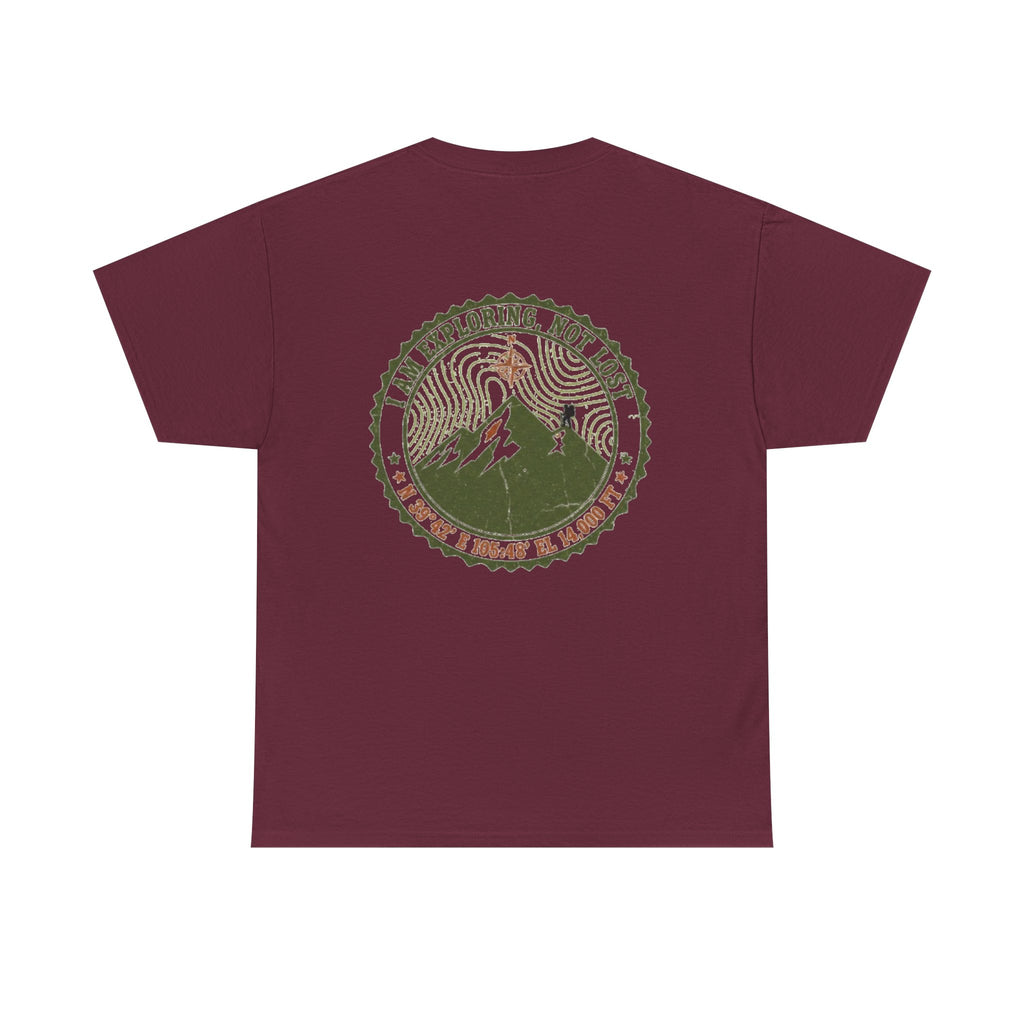 Adventure Mountain Tee – "I Am Exploring, Not Lost" Graphic T-Shirt