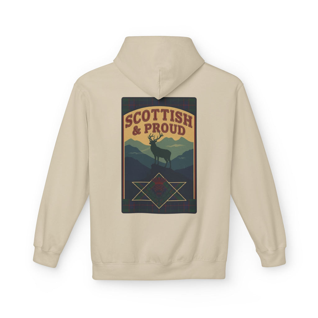 Scottish Hoodie — "Scottish & Proud" Vintage Stag Graphic Pullover