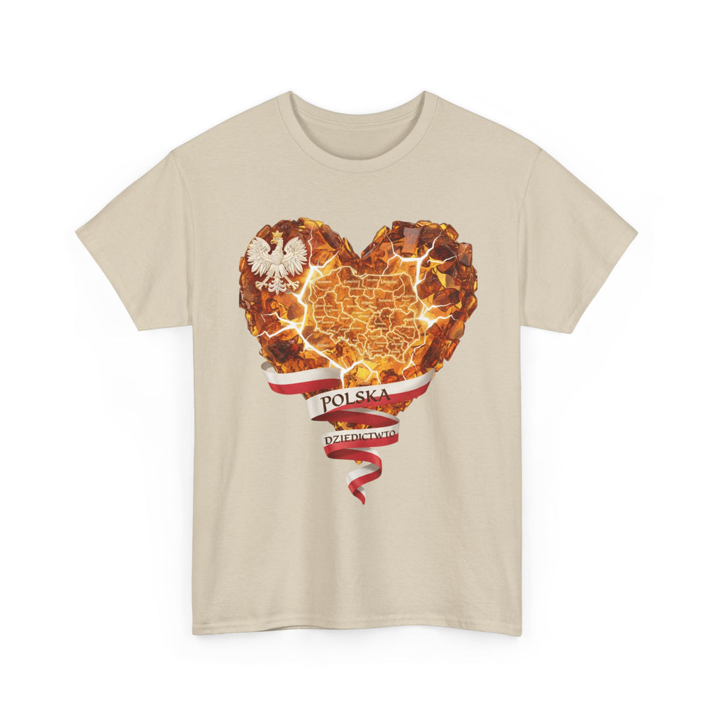 Polish Pride Heart Flame Tee | Polska Heritage T-Shirt