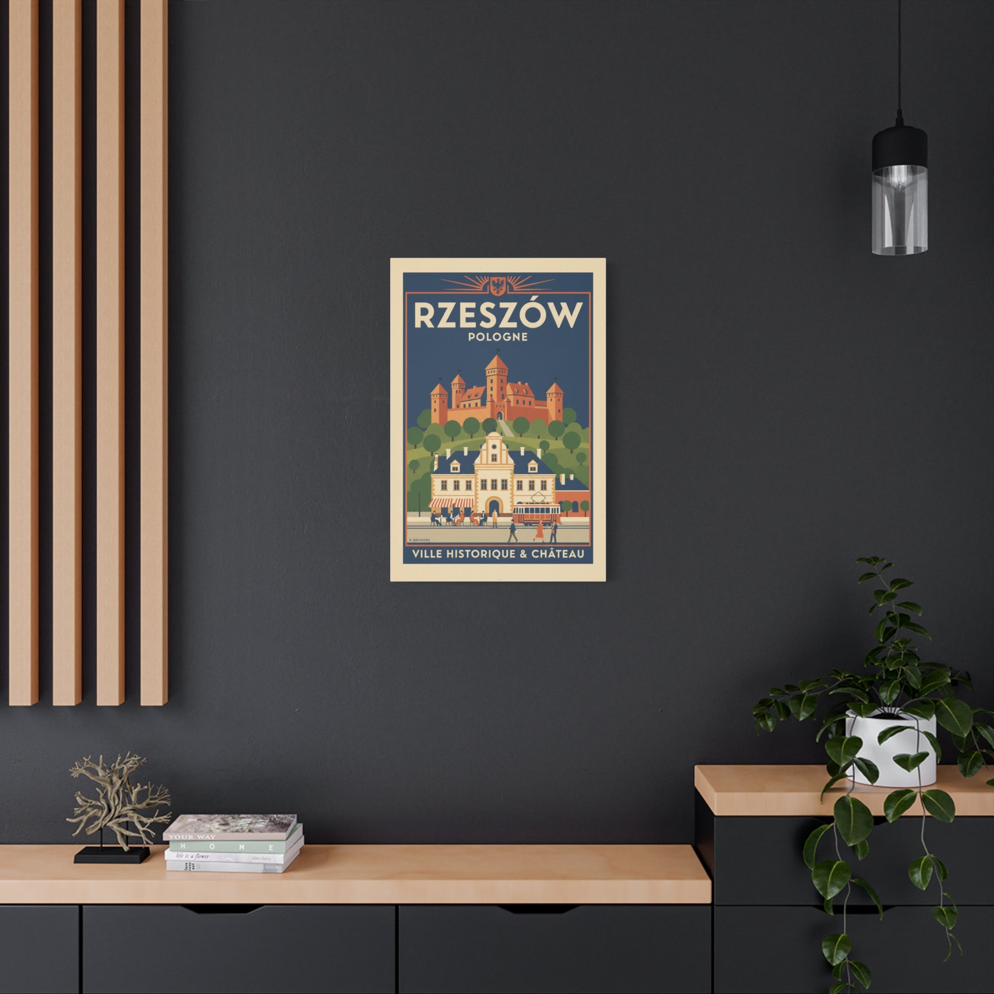 Rzeszów Vintage Travel Poster Canvas - Matte Stretched Wall Art