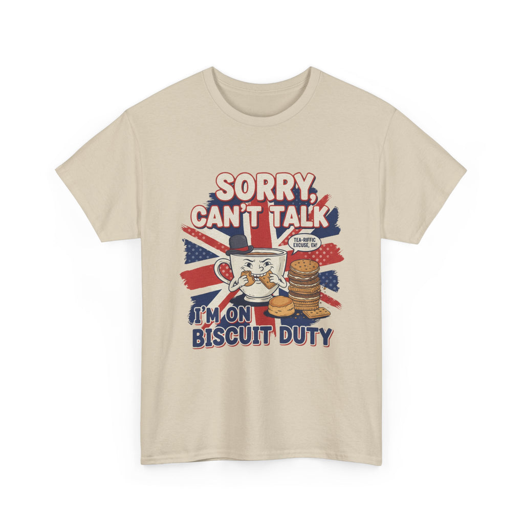 Biscuit Duty T‑Shirt - "Sorry Can't Talk, I'm On Biscuit Duty" British Tea & Biscuit Graphic Tee