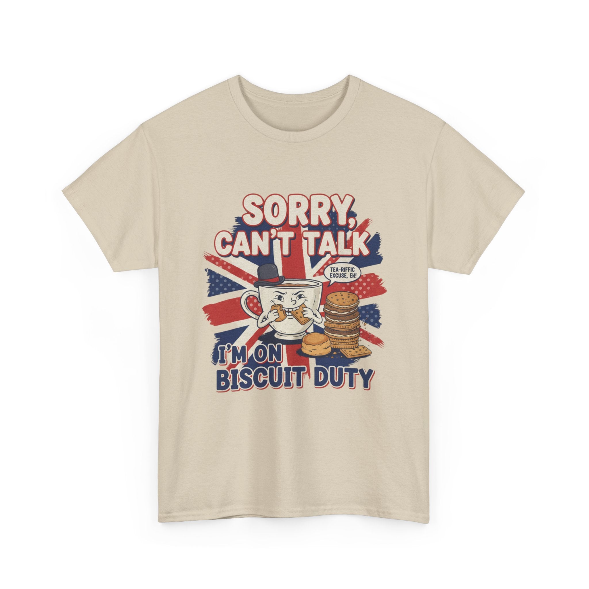 Biscuit Duty T‑Shirt - "Sorry Can't Talk, I'm On Biscuit Duty" British Tea & Biscuit Graphic Tee