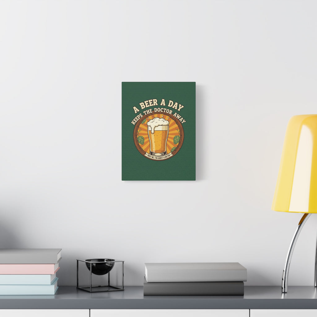 A Beer a Day Canvas Wall Art — Pint of Stout Home Decor