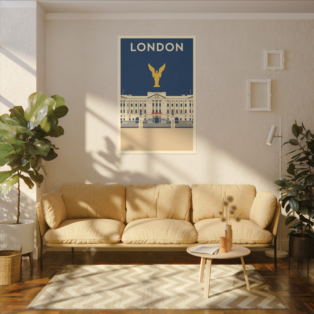 London Buckingham Palace Canvas Print Vintage Travel Poster Wall Art