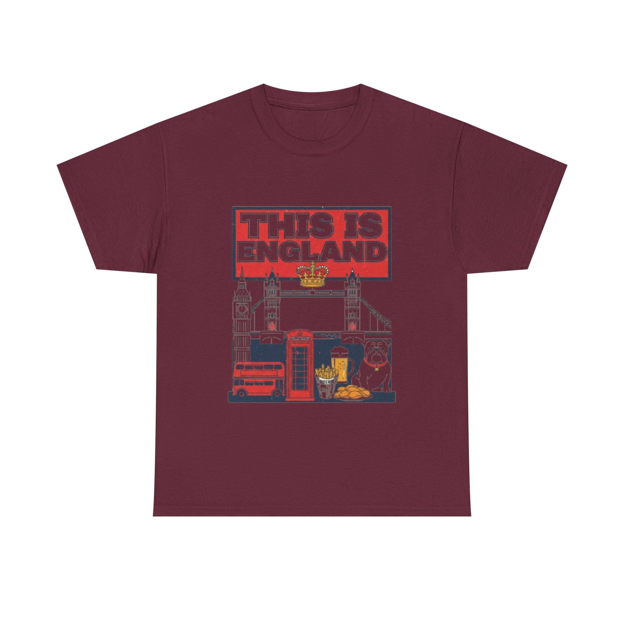 This Is England Graphic Tee — London Icons Shirt (Telephone Box, Double-Decker, Pub)