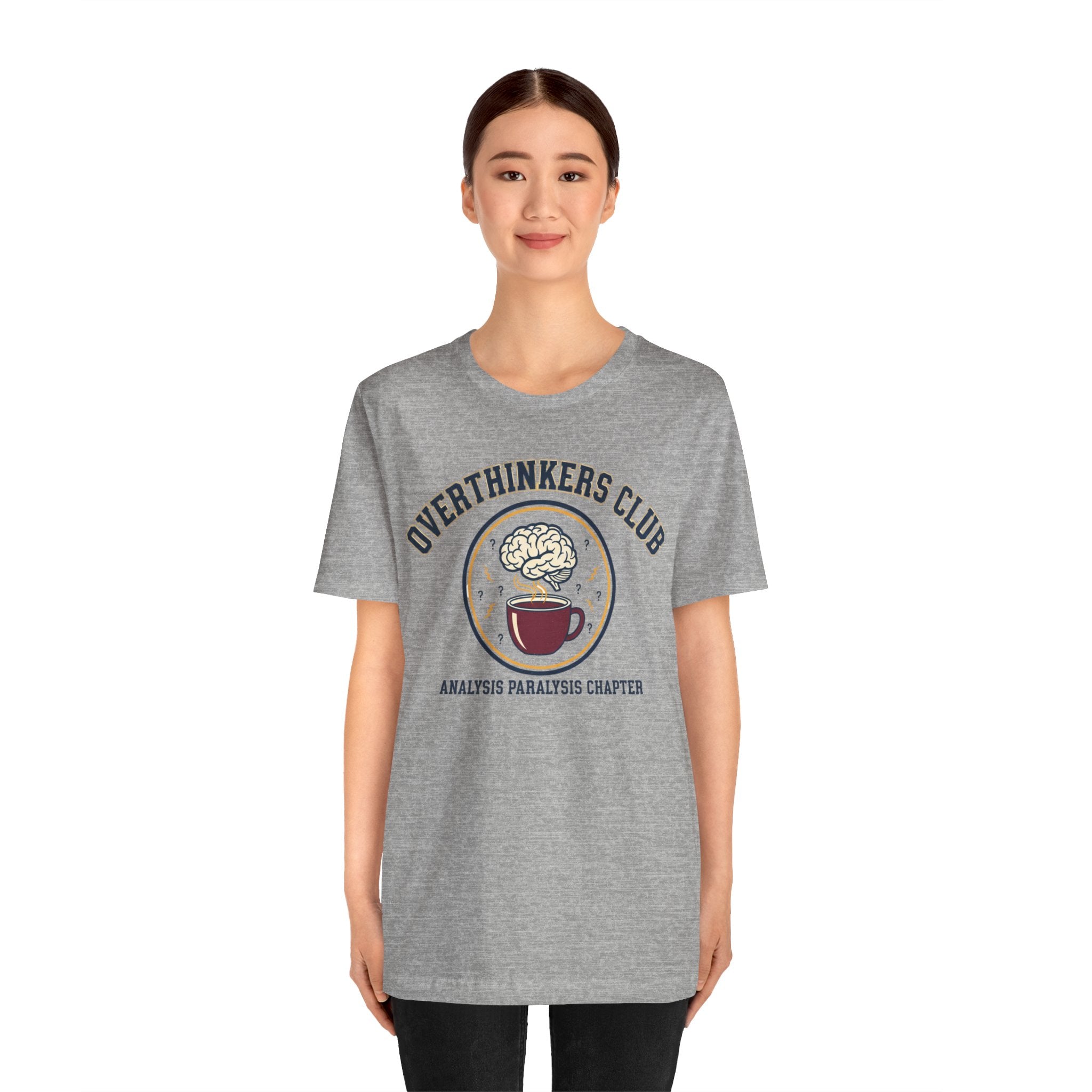 Overthinkers Club Tee | irony club shirt, varsity style shirt