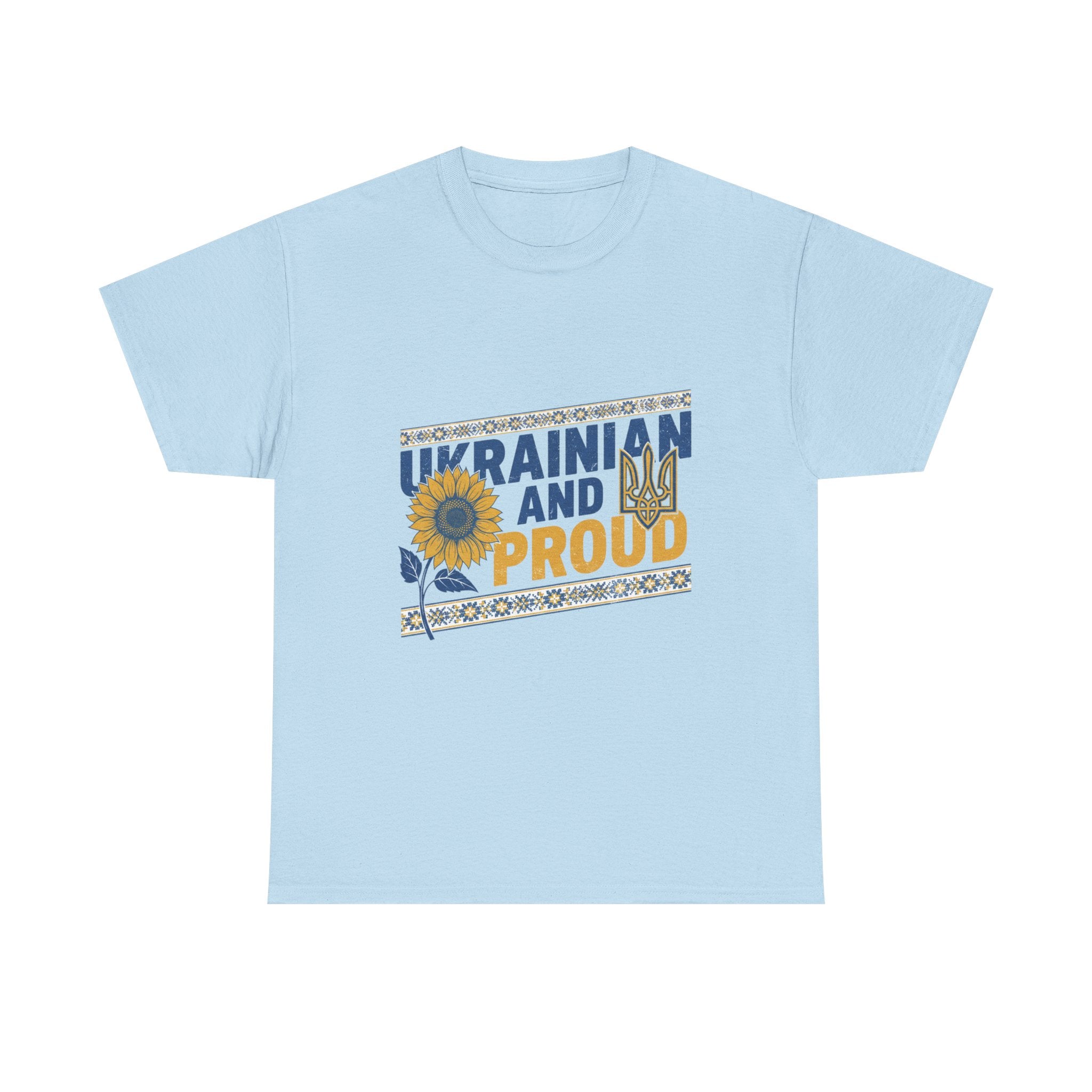 Ukrainian and Proud T-Shirt — Sunflower & Trident Patriotic Tee