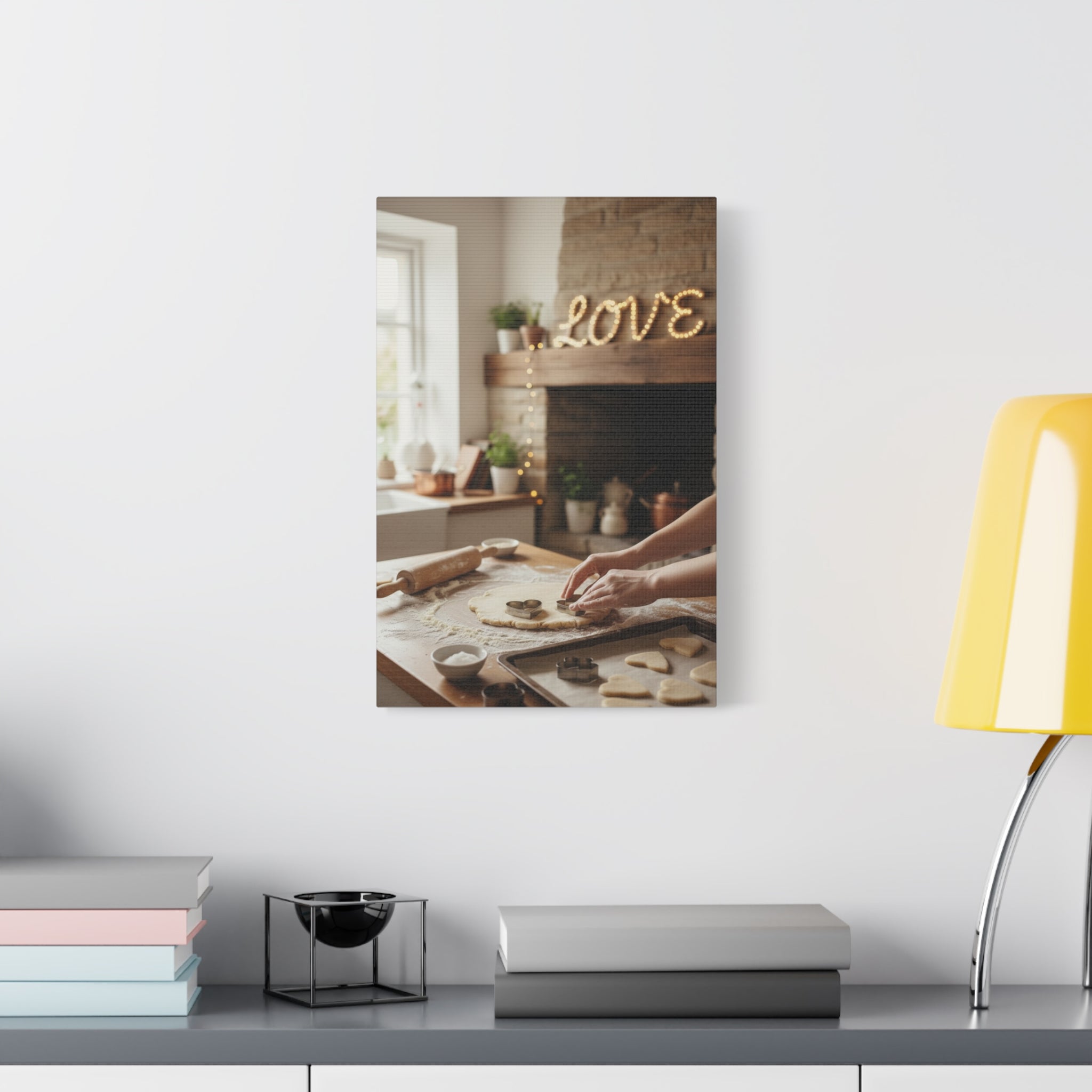 Kitchen Baking Canvas Print — Cozy Rustic 'LOVE' Holiday Decor