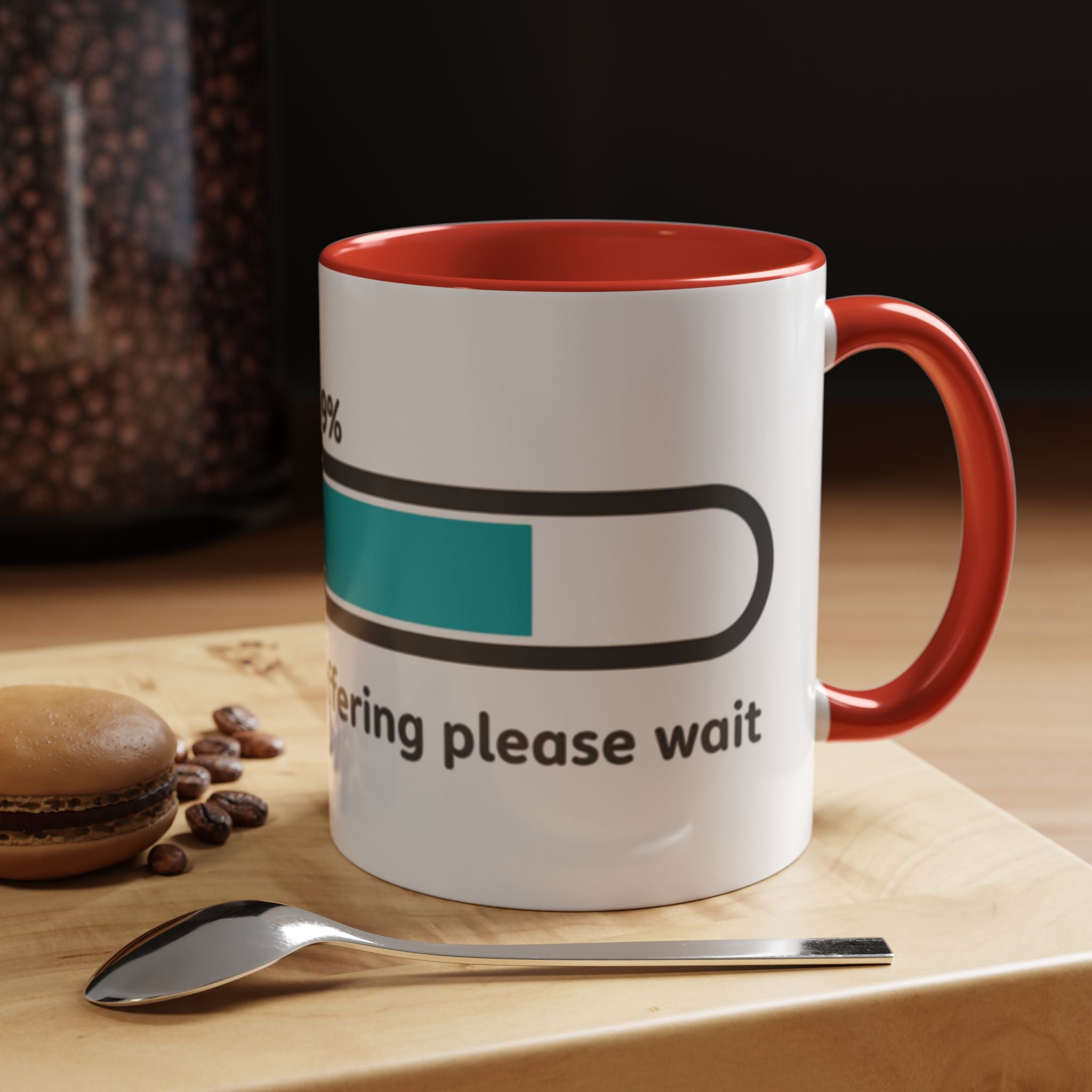 Loading Progress Coffee Mug — "Patience is buffering please wait" Accent Mug