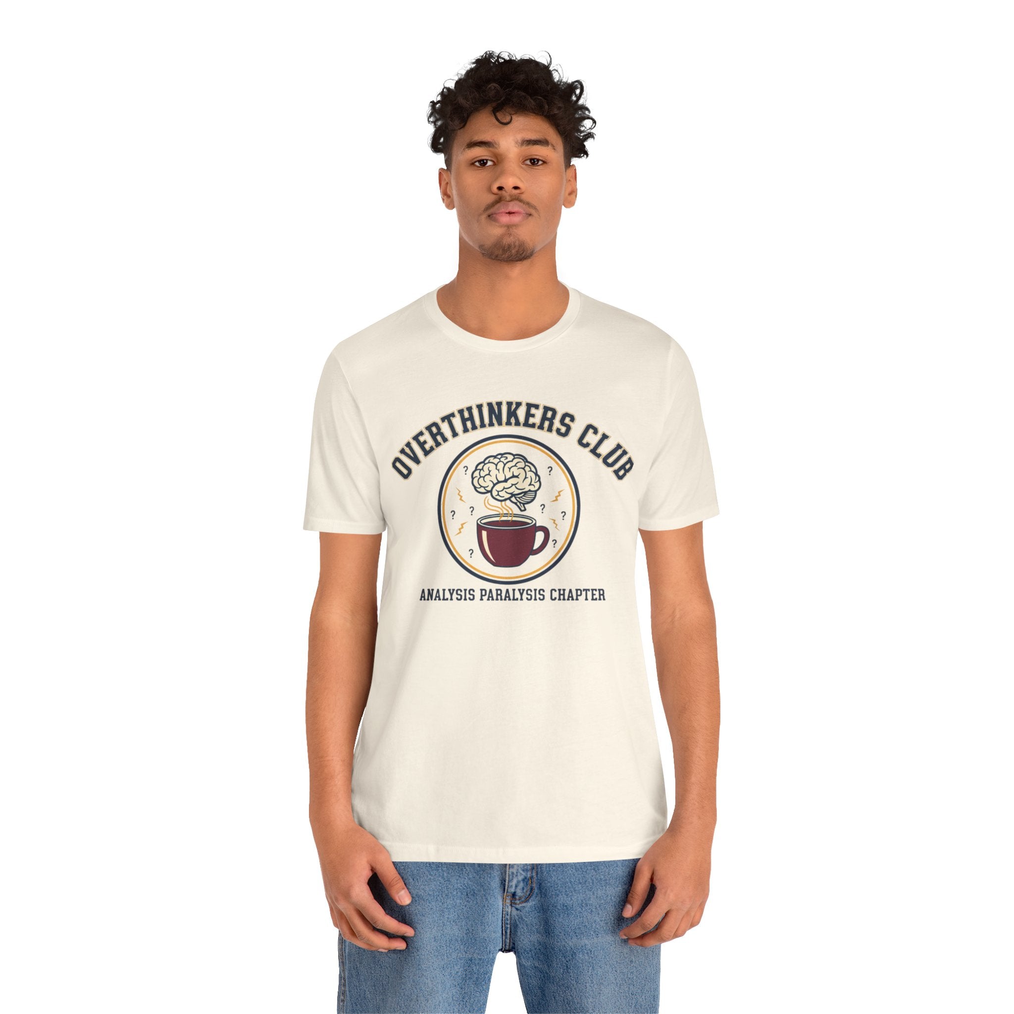 Overthinkers Club Tee | irony club shirt, varsity style shirt