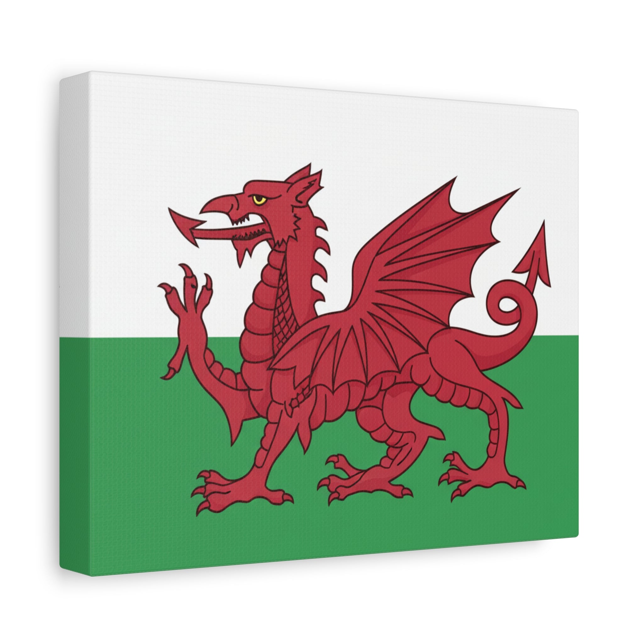 Welsh Flag Canvas Print — Red Dragon Matte Stretched Wall Art