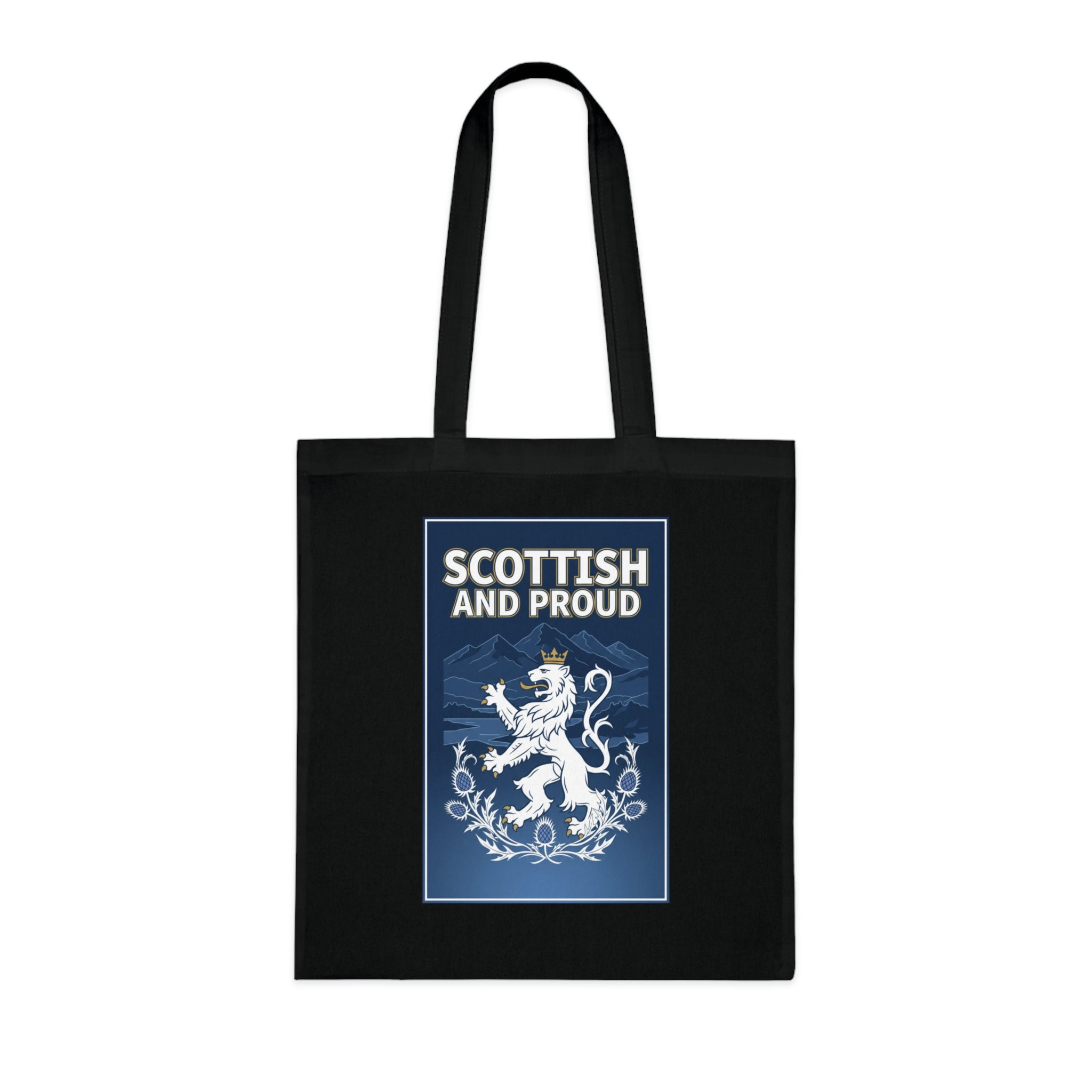 Scottish and Proud Tote Bag — Cotton Grocery & Market Tote with Lion Rampant Design