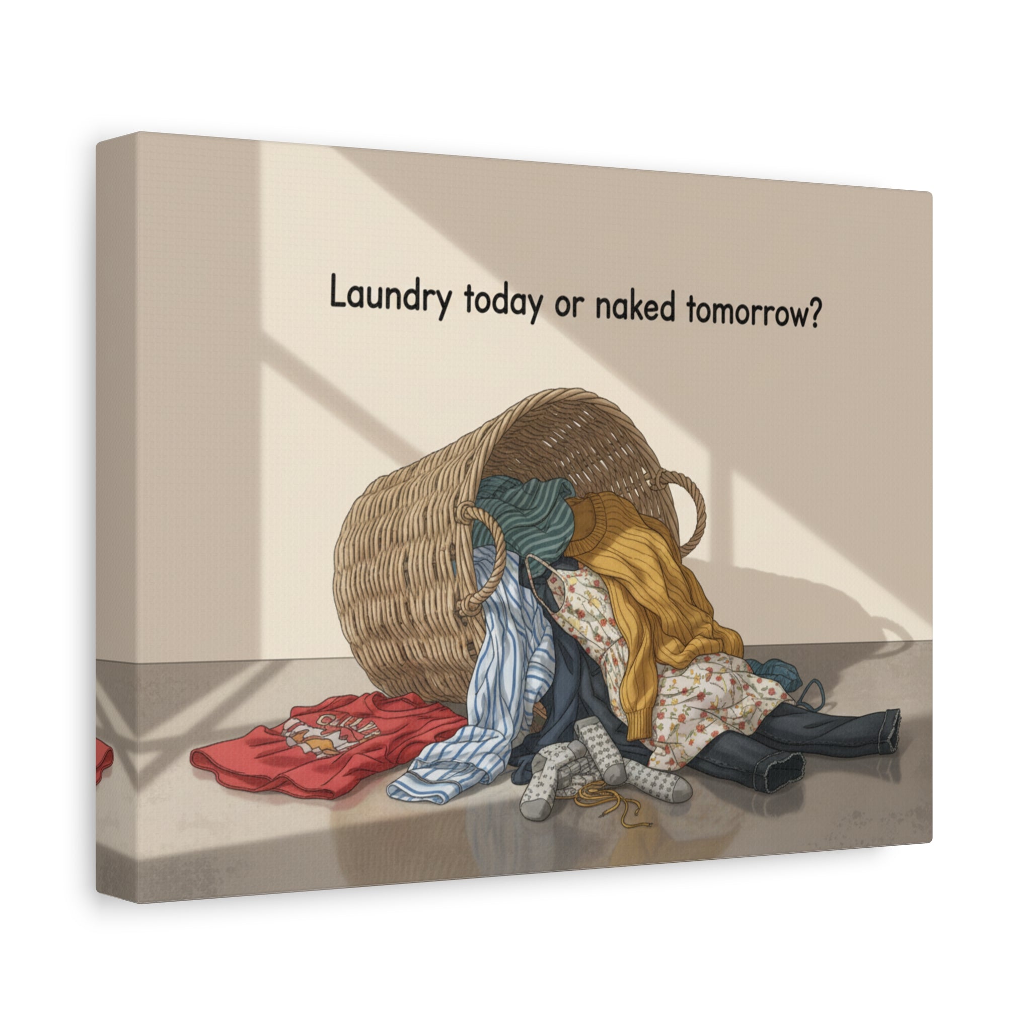 Laundry Today or Naked Tomorrow Canvas Wall Art