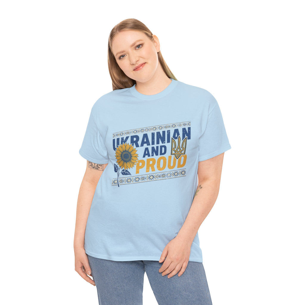 Ukrainian and Proud T-Shirt — Sunflower & Tryzub Patriotic Tee