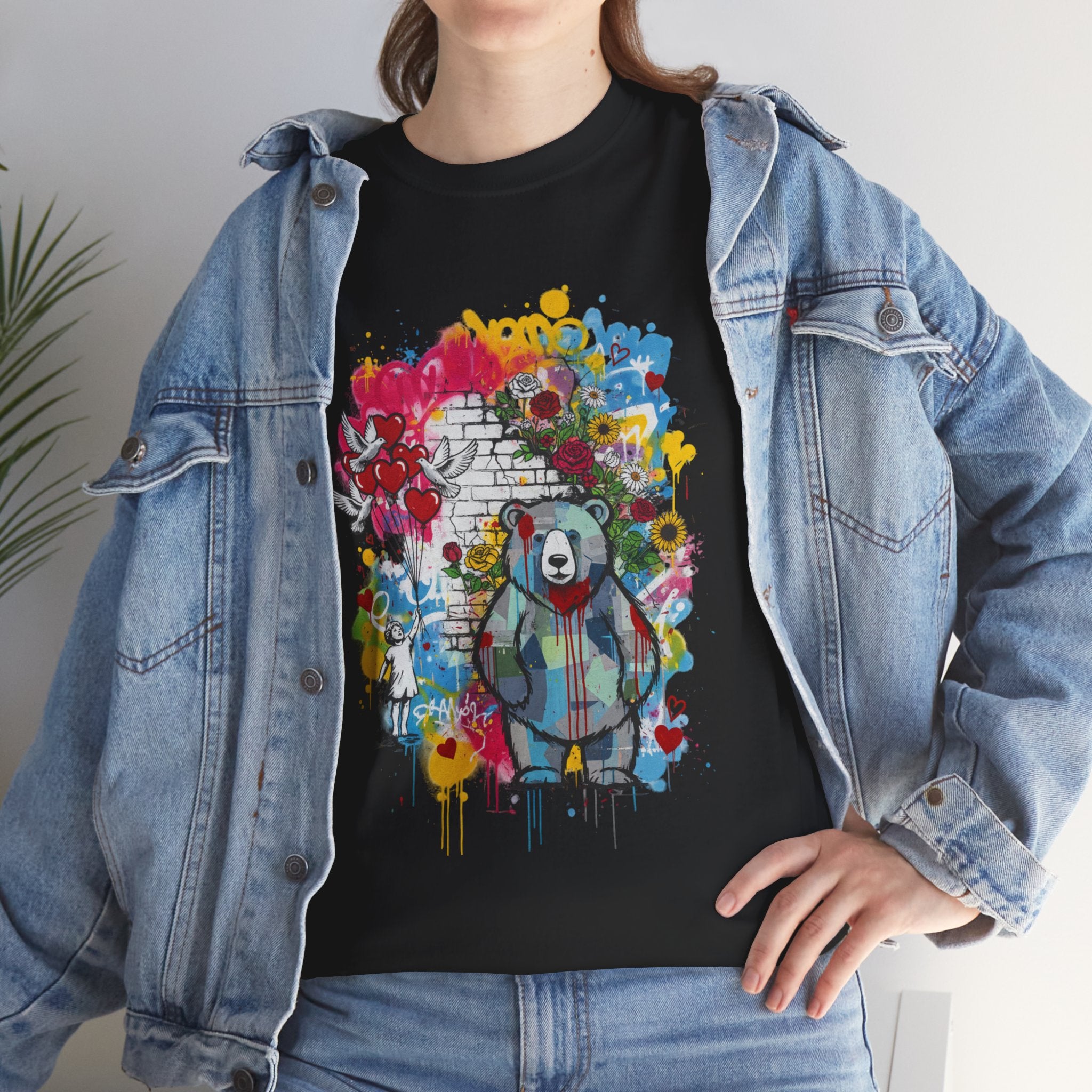 Graffiti Bear T-Shirt — Colourful Street Art Bear Graphic Tee