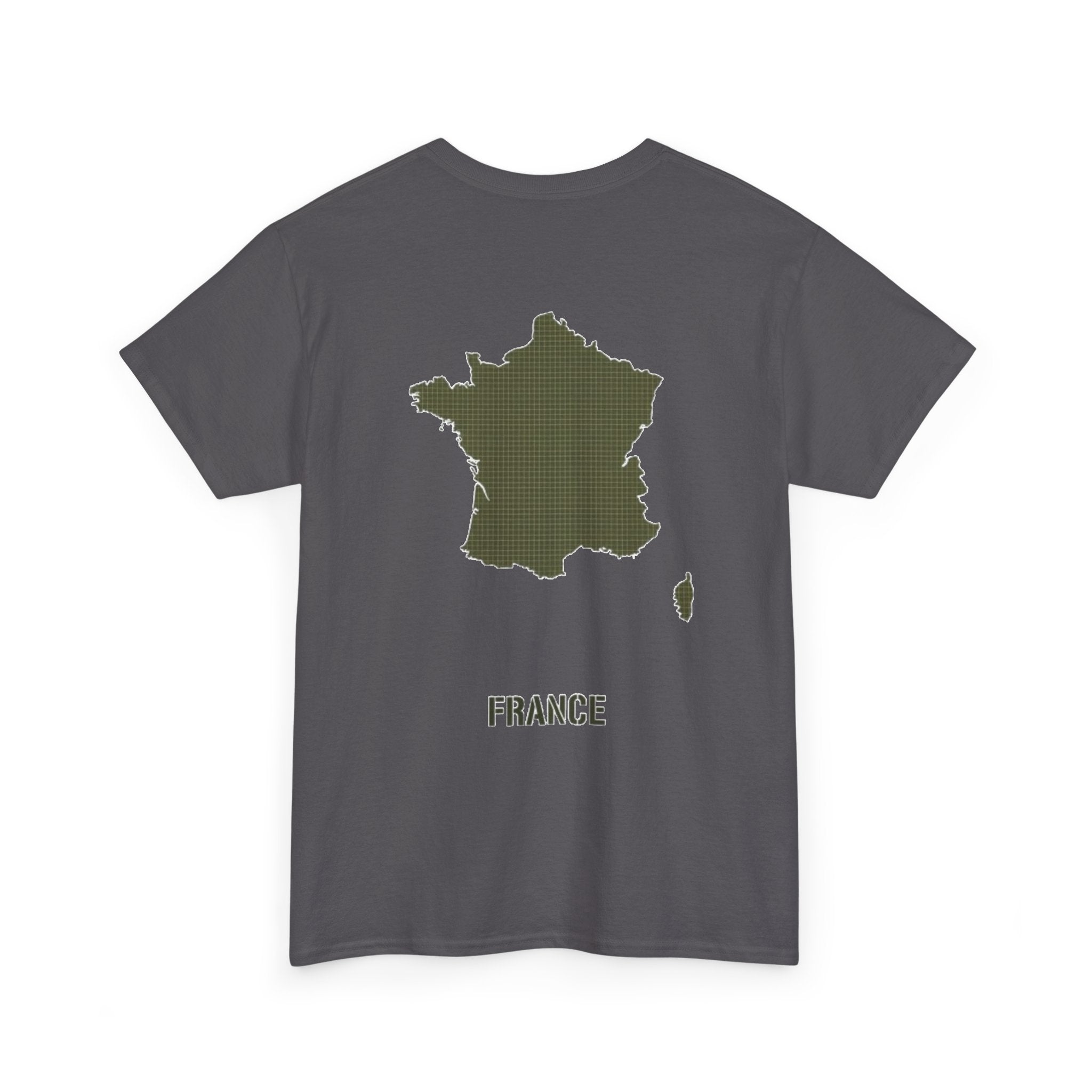 France Map T-Shirt — Minimalist Olive France Map Tee