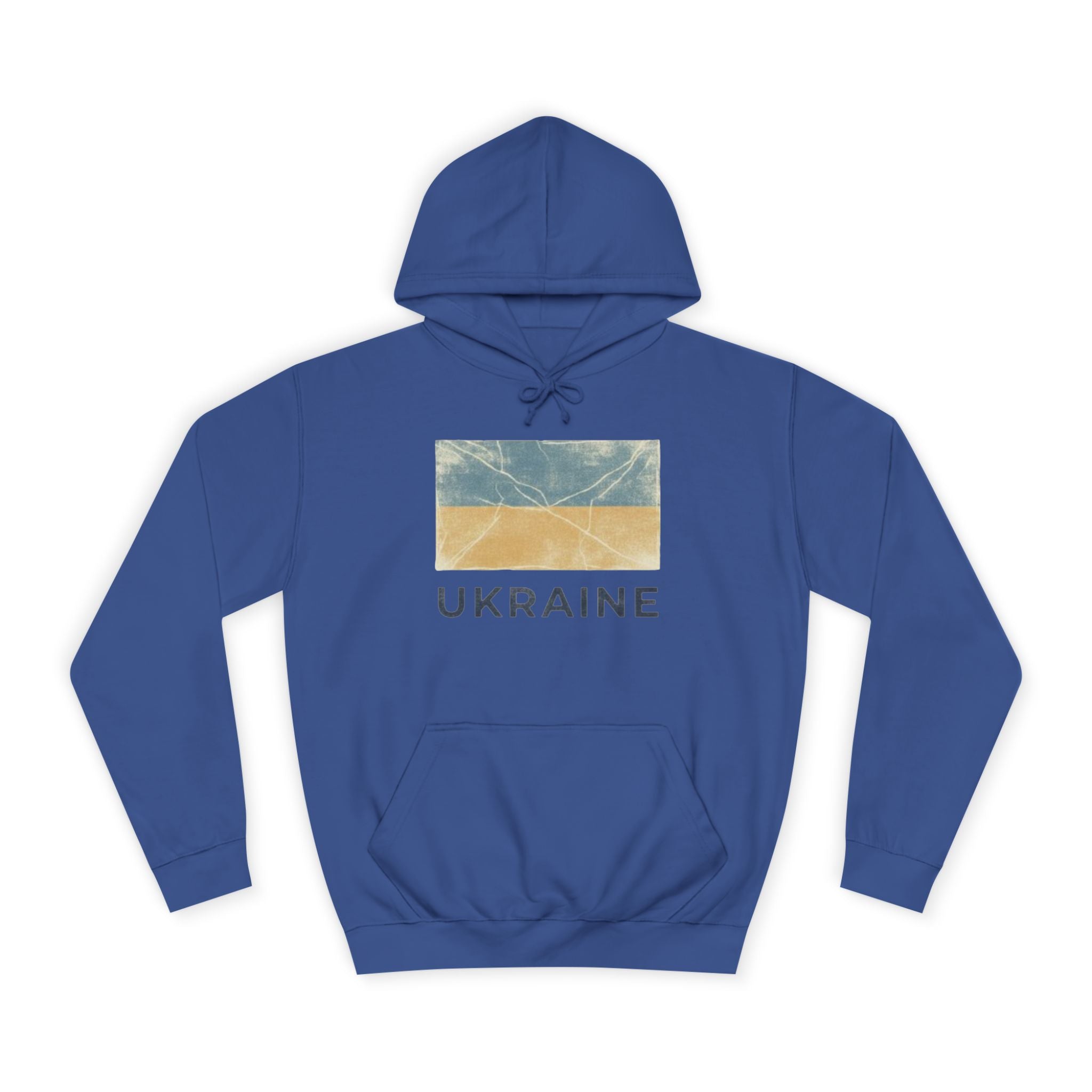 Ukraine Flag Hoodie – Distressed Blue & Yellow Support Pullover