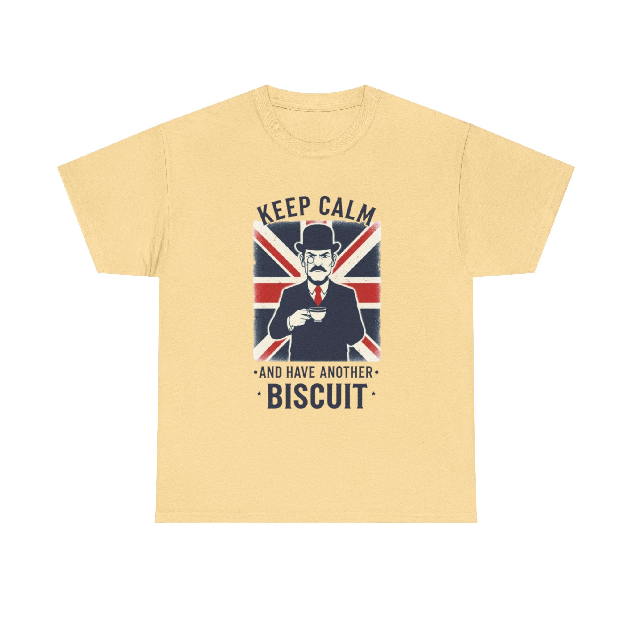 Keep Calm and Have Another Biscuit T‑Shirt - British Union Jack Tea Humor