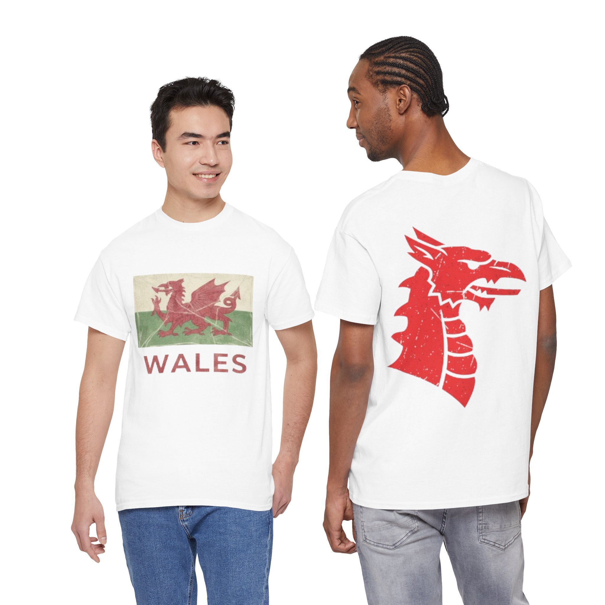 Wales Vintage Flag T-Shirt — Red Dragon Graphic Tee