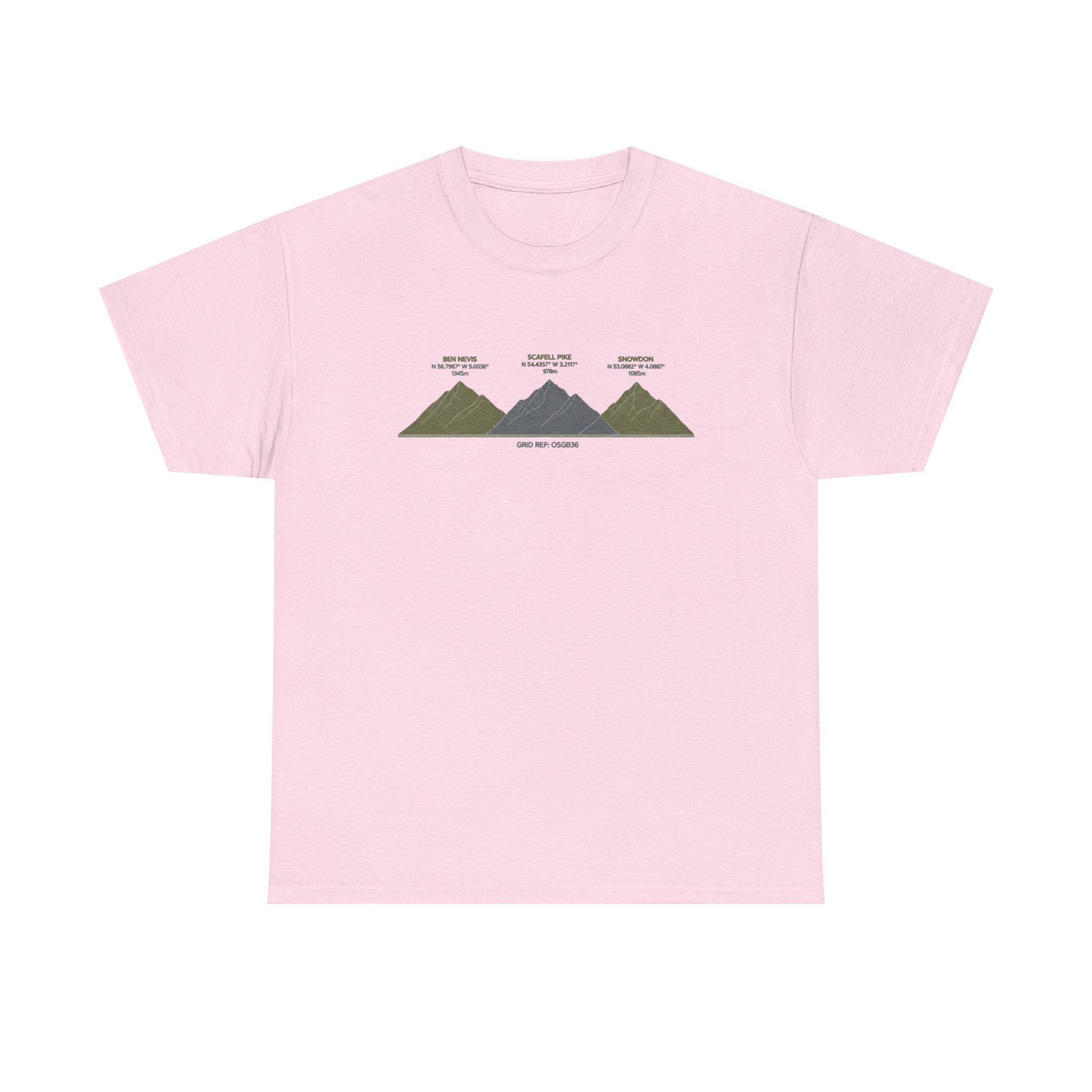 Three Peaks Challenge Graphic T-Shirt — Retro UK Mountain Hiking Tee