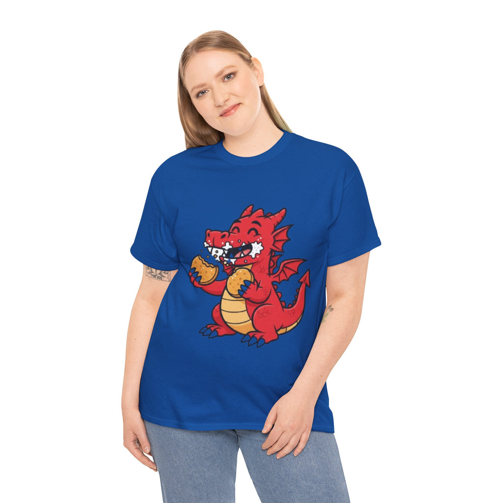 Red Dragon Eating Tacos T-Shirt — Cute Cartoon Taco Lover Tee